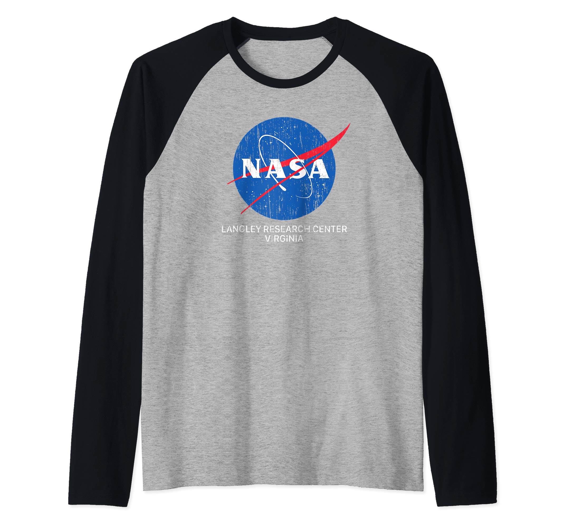 Langley Research Center (distressed) - NASA Space Raglan Baseball Tee