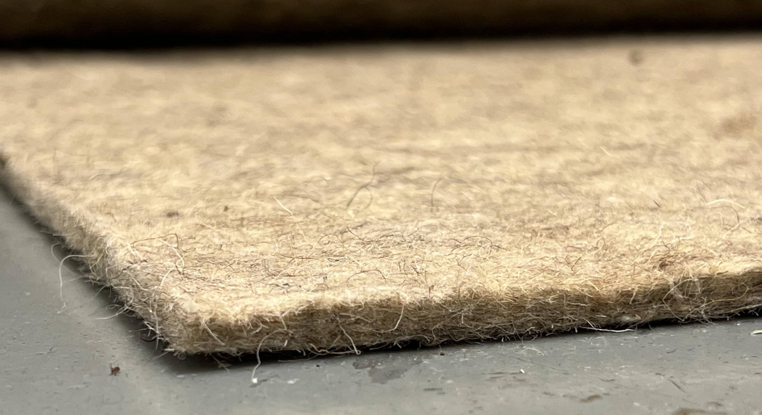 100 % lana virgen, fieltro, fieltro de lana, grosor 3 mm / m², 5 mm - 24 € m², 8 mm - 32 € m², por metros (gris natural fuerte 5 mm, 100 x 300 cm)