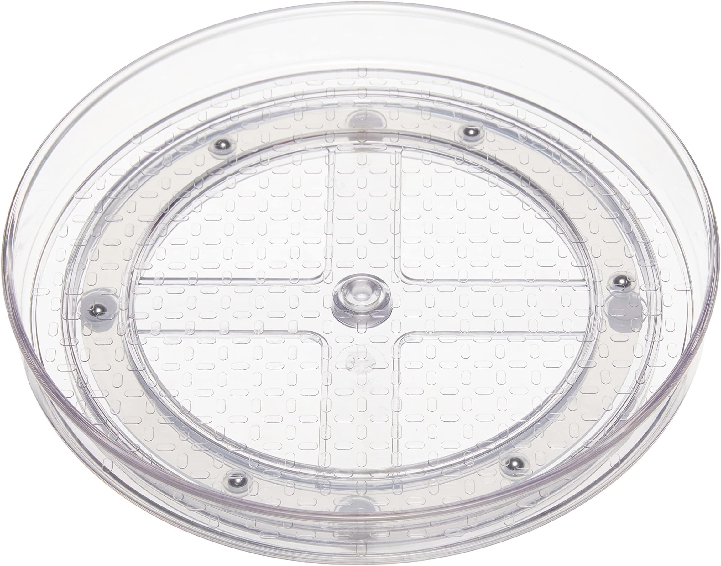 Amazon Basics Clear Rotating Lazy Susan Turntable Organizer for Condiments, 9-Inch (Pack of 16)