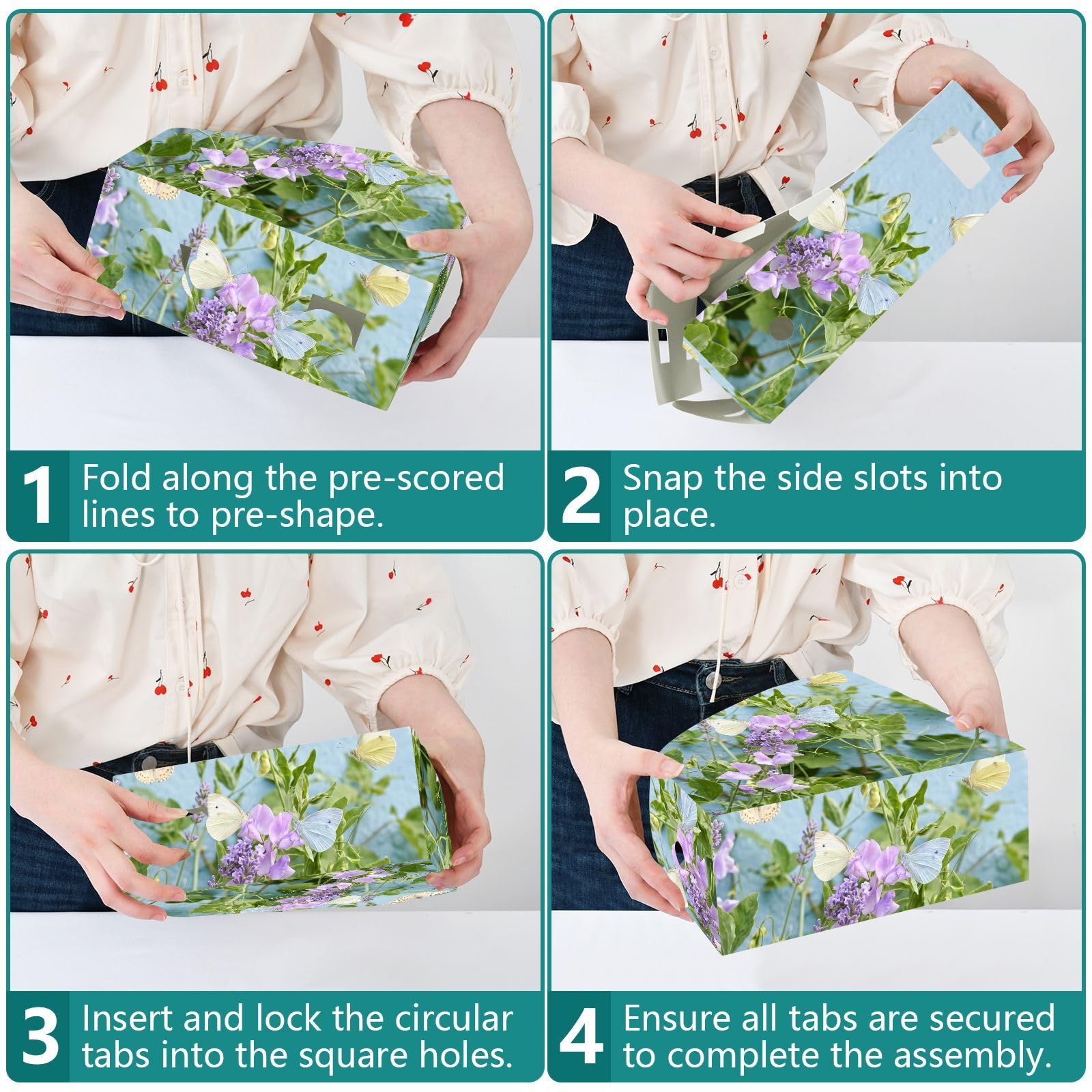 Organisateur de livre mignon classique fleur bleu