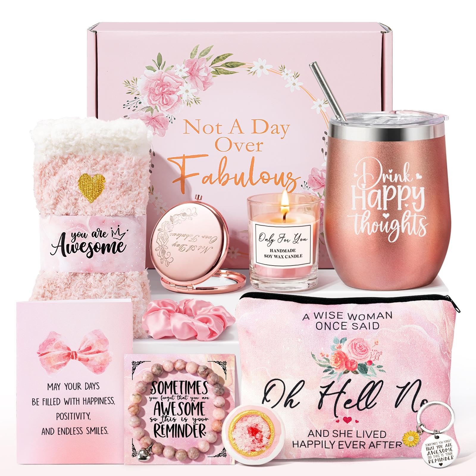 Birthday Gifts for Women, Pamper Gift Set for Her Woman Ladies Best Friend Sister Female Girlfriend Mum Daughter Wife Coworker Bestie, Unique Birthday Hamper Gifts for Women