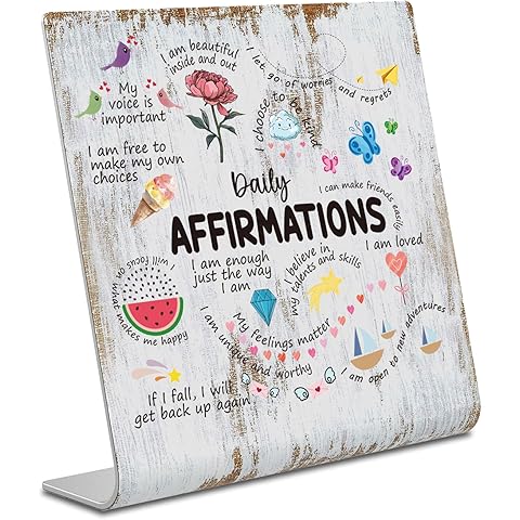 Daily Affirmations for Women, Cheer Up Gifts Motivational Inspirational Mental Health Awareness Decor for Bedroom Teens,Positive Affirmations gift for Home Office Metal Signs Plaques XZ426
