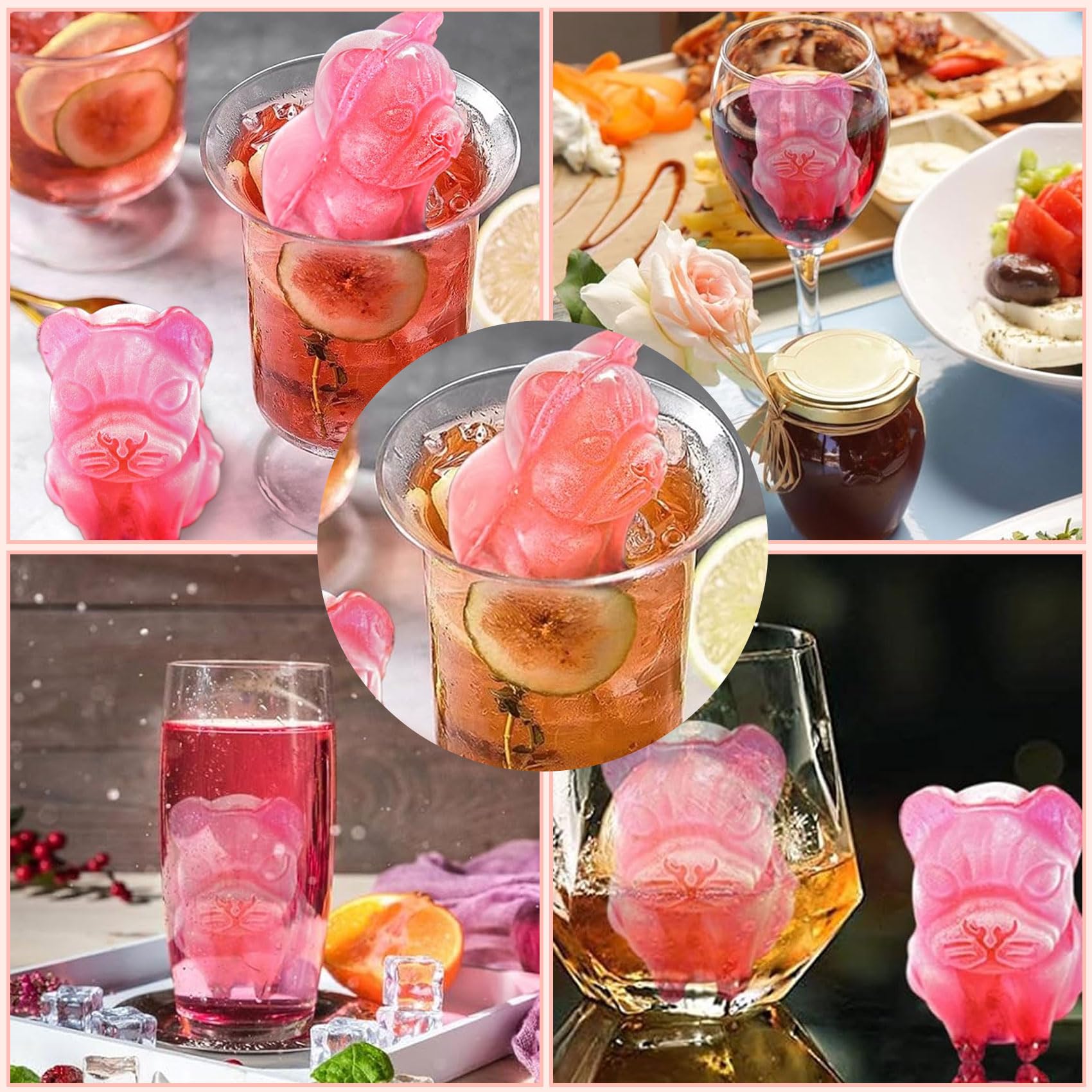 Stampo Per Ghiaccio A Forma Divertente - In Silicone Riutilizzabile - Per Cocktail E Bevande - Blu - Foto 10