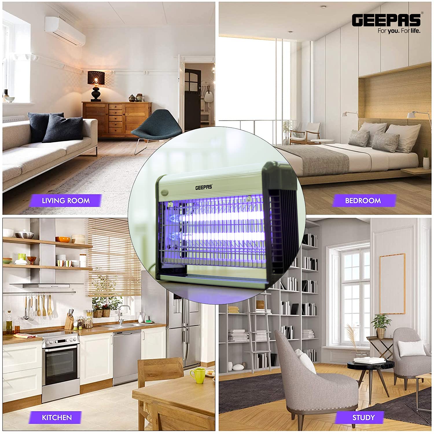 Geepas Fly and Insect Killer Powerful Fly Zapper 20W UV Light