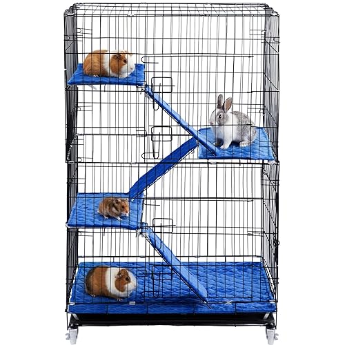 63" H 4-Tiers Large Ferret Cage with 7 Pcs Ferret