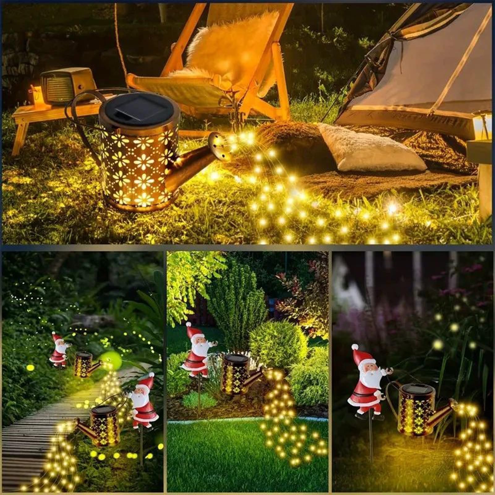 Luci Natalizie per vialetti, Lampada da Terra di Babbo Natale, Decorazione per Il Giardino.