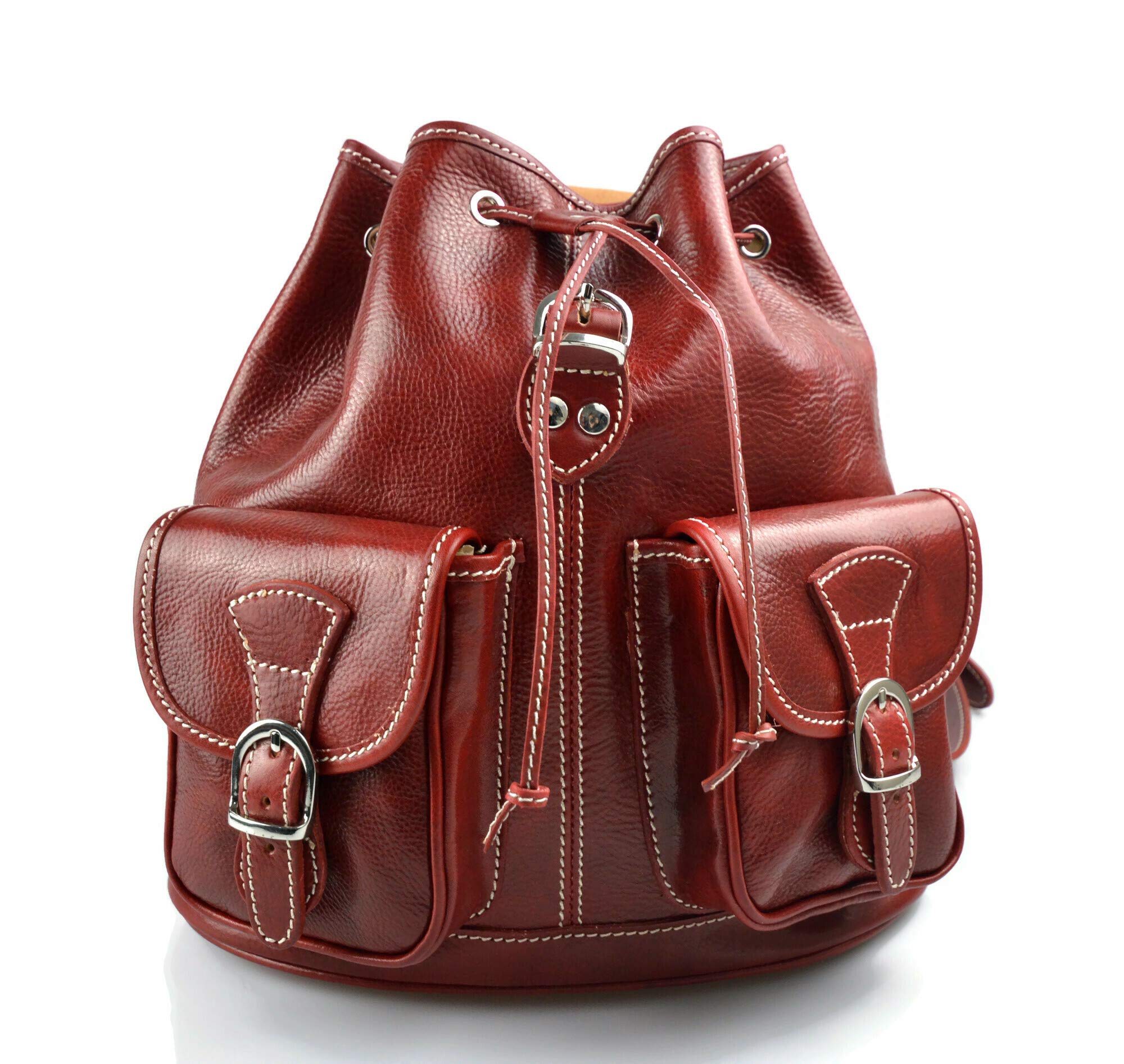 Mochila de piel rojo mochila piel mochila hombre mujer mochila de viaje mochila de cuero mochila sport bolso de espalda piel
