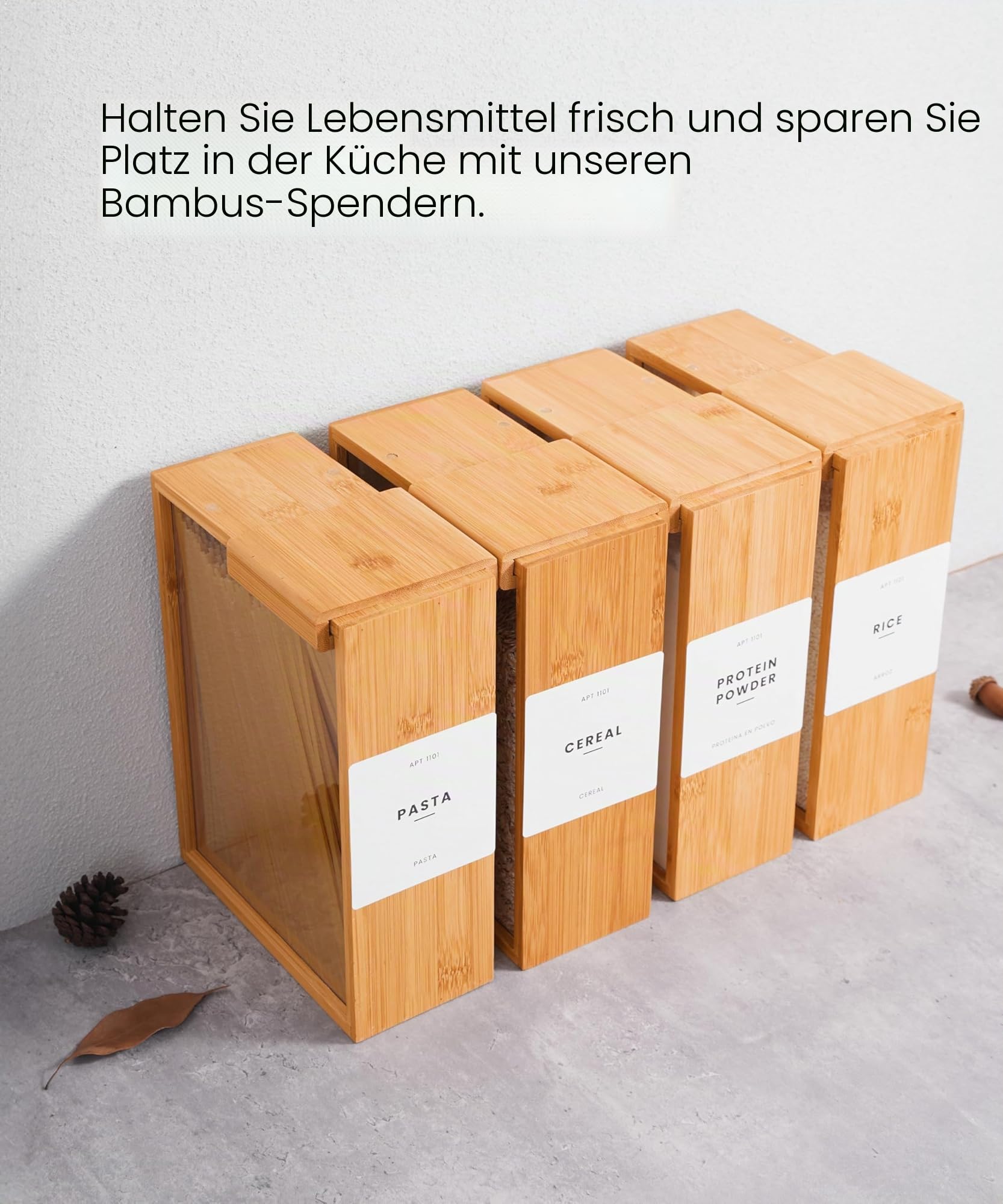 APT 1101 Lebensmittelspender, 2 l, Küchenorganizer und -behälter, Aufbewahrungsbehälter für Lebensmittel und Müsli, zum Organisieren und Aufbewahren von Müsli, Getreide, Reis, Mehl, Snacks (Acryl, 2)