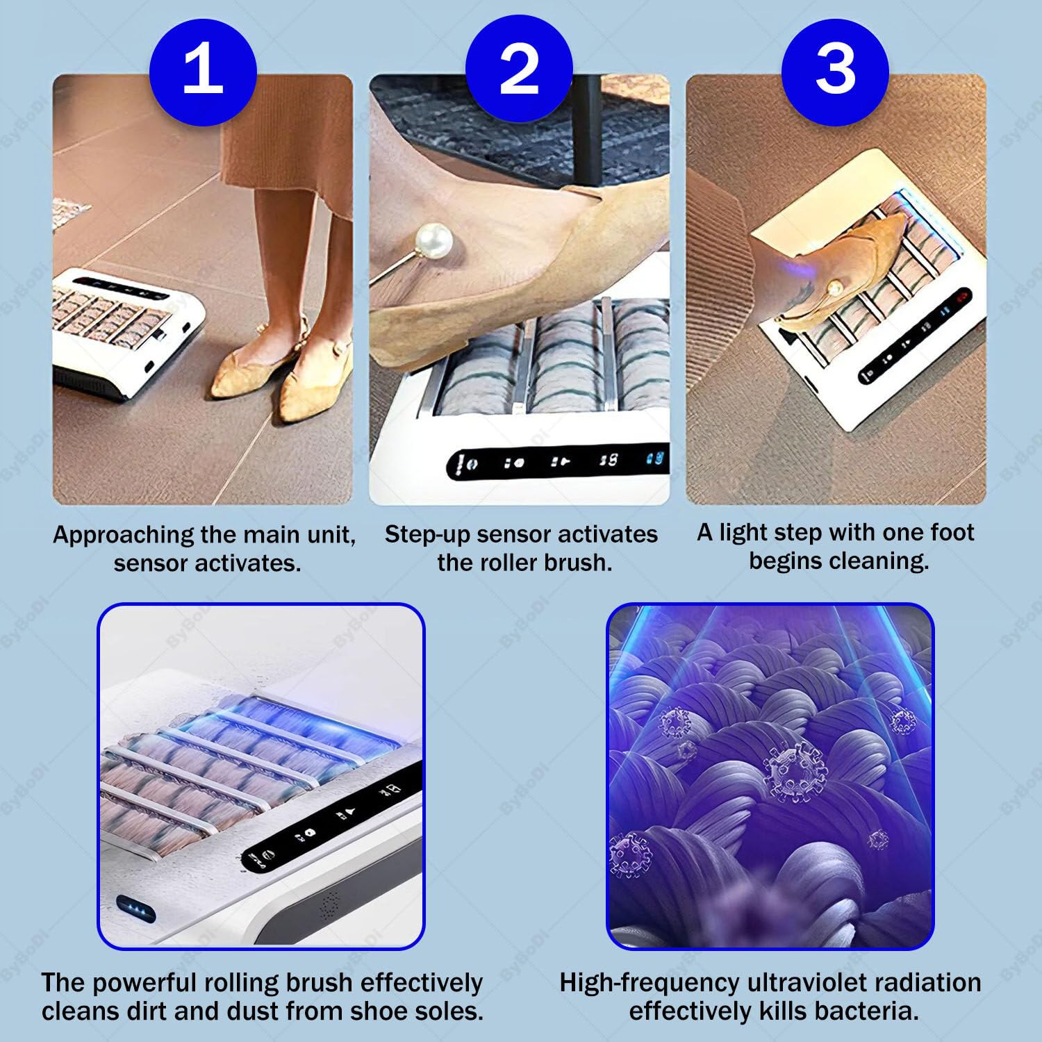 Pulidora eléctrica de zapatos con potente succión e inducción automática para limpieza y pulido de suelas