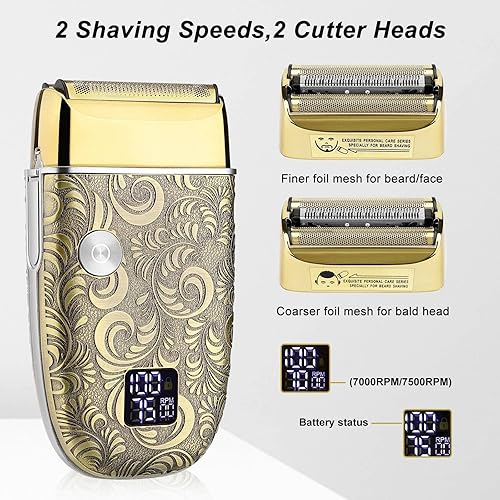 Miniatura 3 de Afeitadoras eléctricas para hombres de 3 cuchillas, maquinilla de afeitar eléctrica para hombre para afeitarse la cara 2 velocidades, afeitadora de