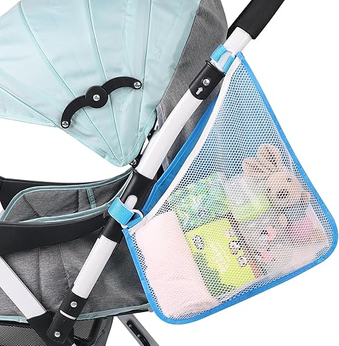 Accmor Organizador universal para cochecito, organizador de cochecito lateral, red de carga de malla, accesorios de almacenamiento para cochecito,