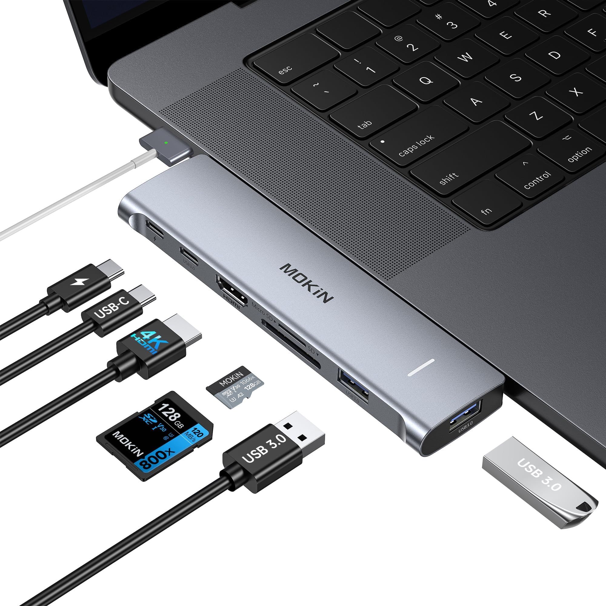 Adaptateur Macbook Air/Pro, Adaptateur Mac avec Thunderbolt 3 PD 100W