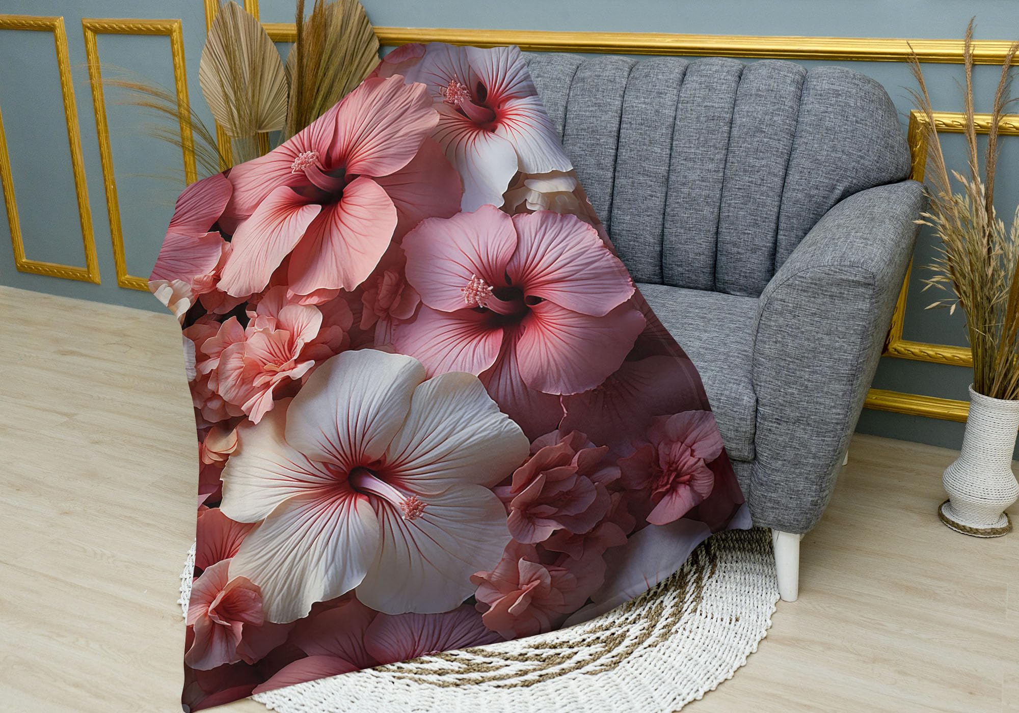 Amazon.com: CAPITUNEISKINEPA Hibiscus Flower Blanket - Hibiscus