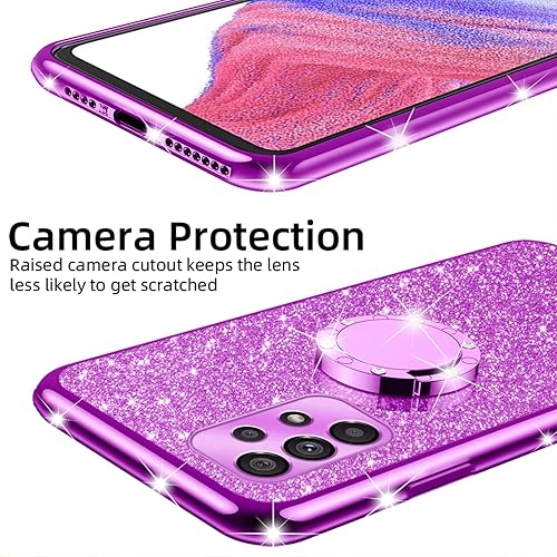 Miniatura 7 de Funda para Samsung A53 5G funda para Galaxy A53 5G para mujer funda de lujo de silicona de TPU suave con purpurina con anillo de soporte parachoques