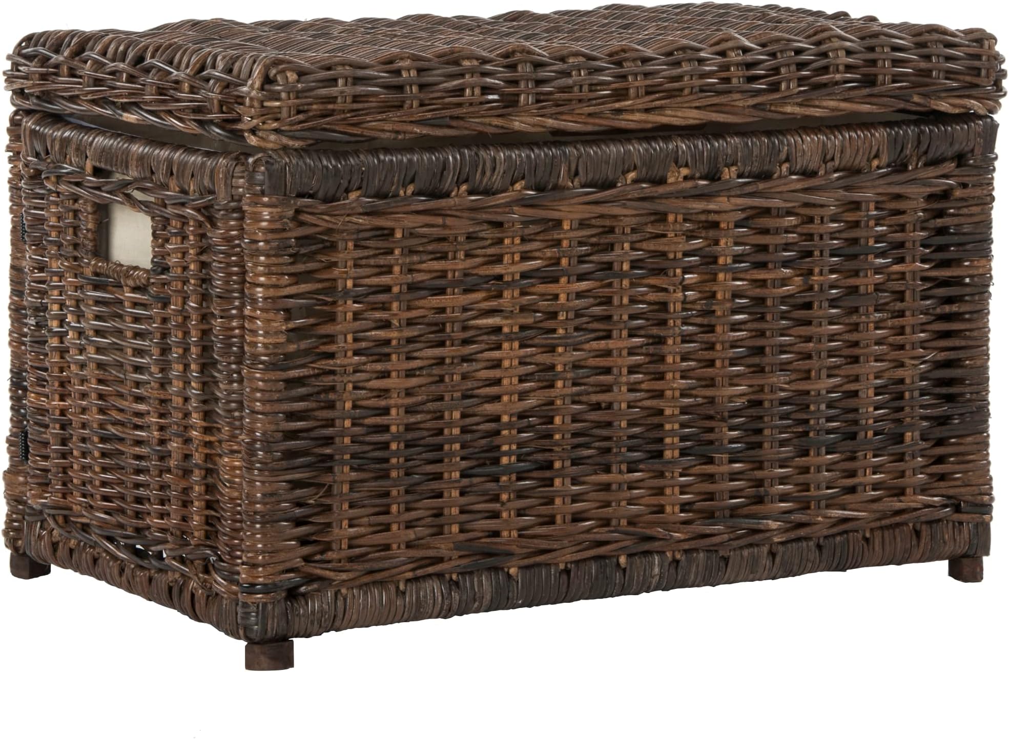 happimess HPM9002A Elijah 30" Wicker Storage Trunk, Collapsible for flat storage, Rattan-Sarang Buaya, Coastal for Office, Dorm Room-LivingRoom, Bedroom, Dining Room, Brown