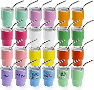 3Pack Mini Tumbler Shot Glass With Straw & Lid, Mini Tumbler Cups Double Wall Tumbler Shot Glasses 2oz C - View #8