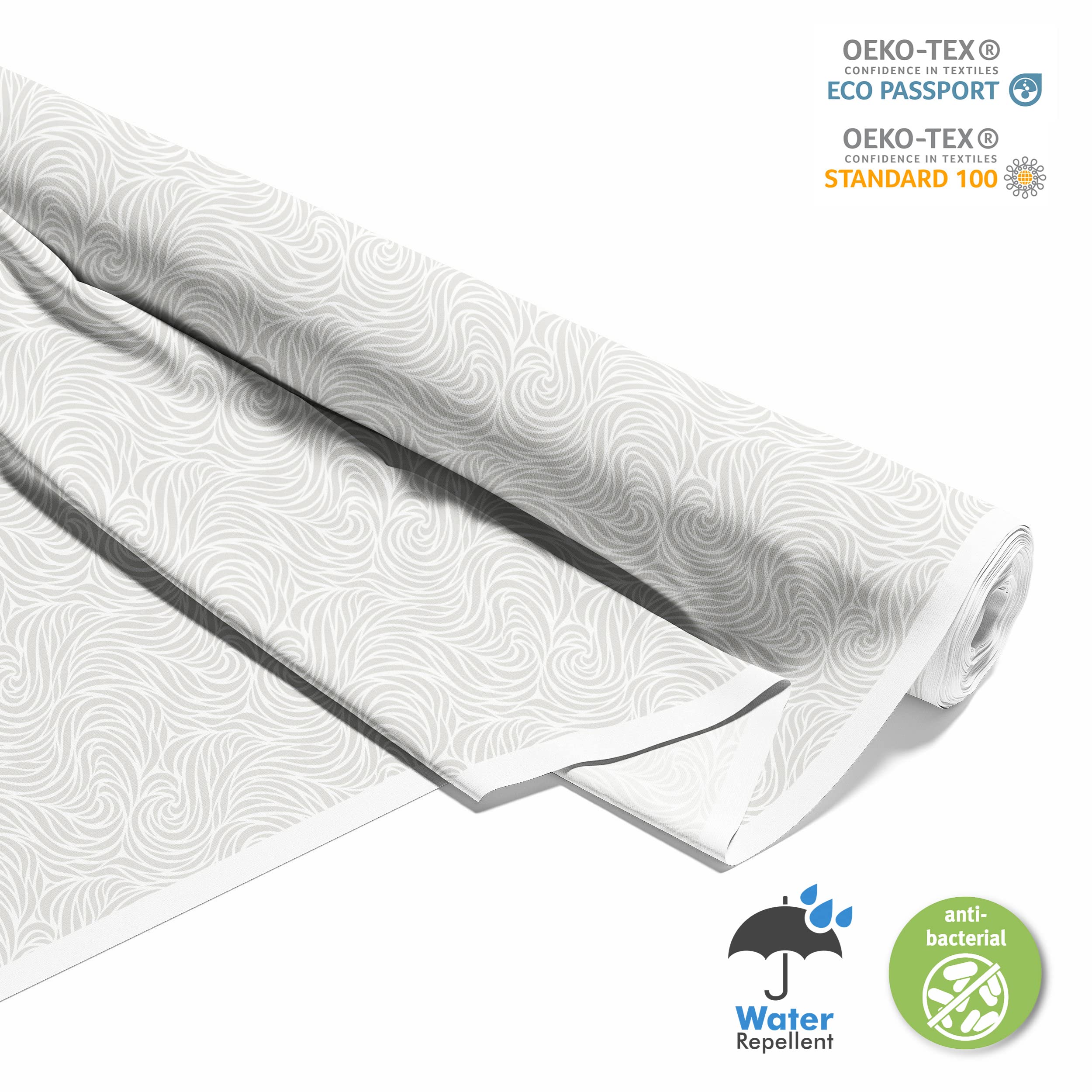 HEKO PANELS Stoff Oxford Wasserdichte Meterware Canvas-Stoff Polyester Stoff Zum Nähen Nähstoffe Dekostoffe Wasserabweisend Blickdicht Abstraktion Grau 5 Meter 155 x 500 cm
