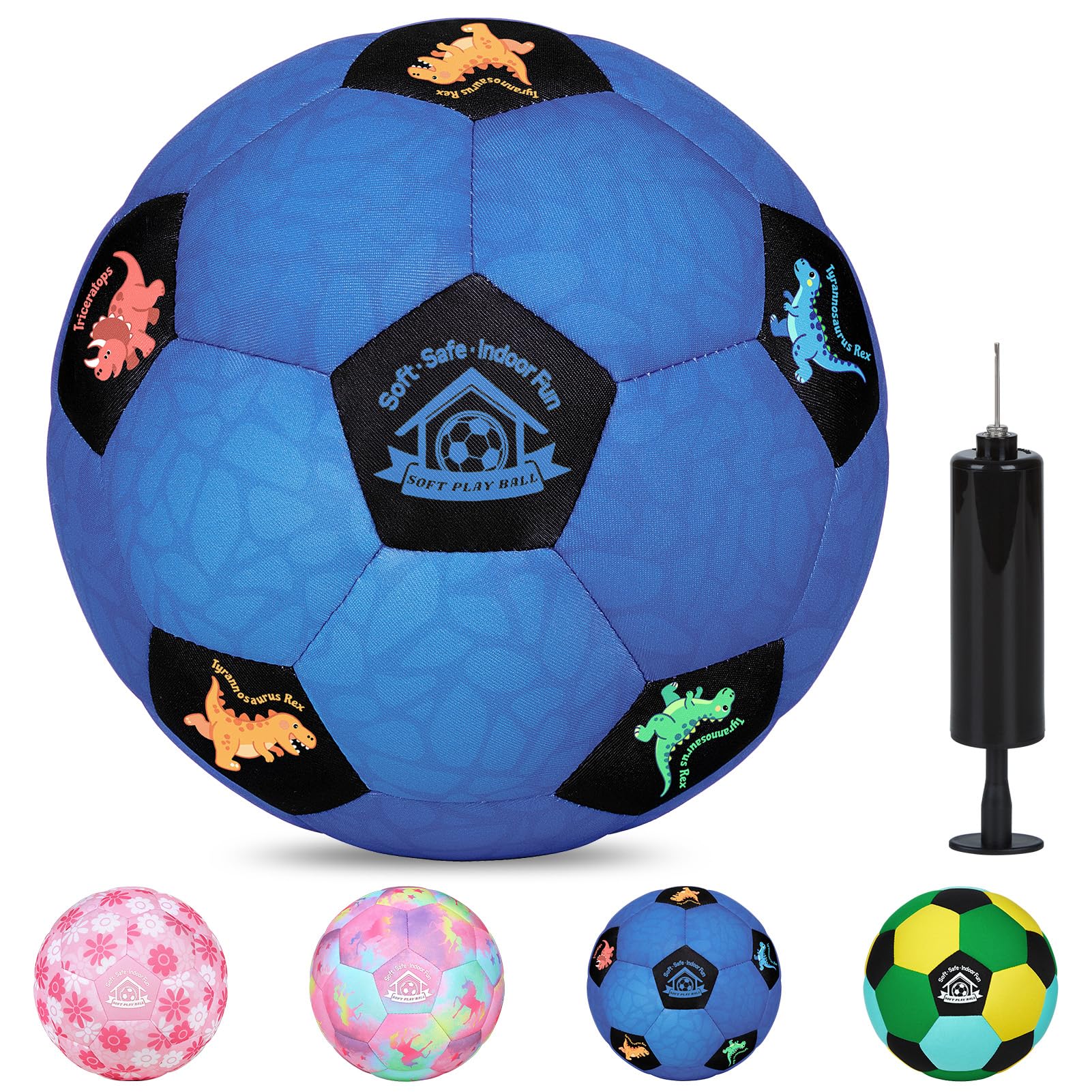 Indoor Soccer Ball Size 3 Silent Soccer Balls with Pump | Soft Foam House Training Balls for Beginners, Lightweight Soccerball Soccer Balls Gifts for Home Practice-image-22