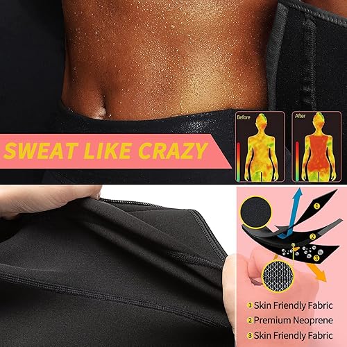 Miniatura 5 de KIWI RATA - Faja de neopreno para quemar grasa, entrenamiento de cintura, cinturón para sudar, para pérdida de peso, moldeador de compresión para