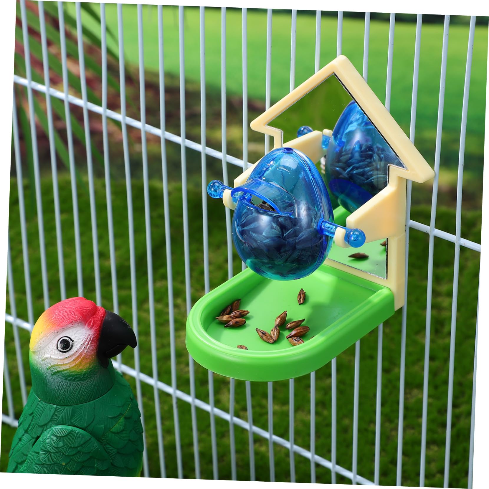 Papageienspielzeug mit Futterfunktion, 1 Stück aus Metall und Kunststoff