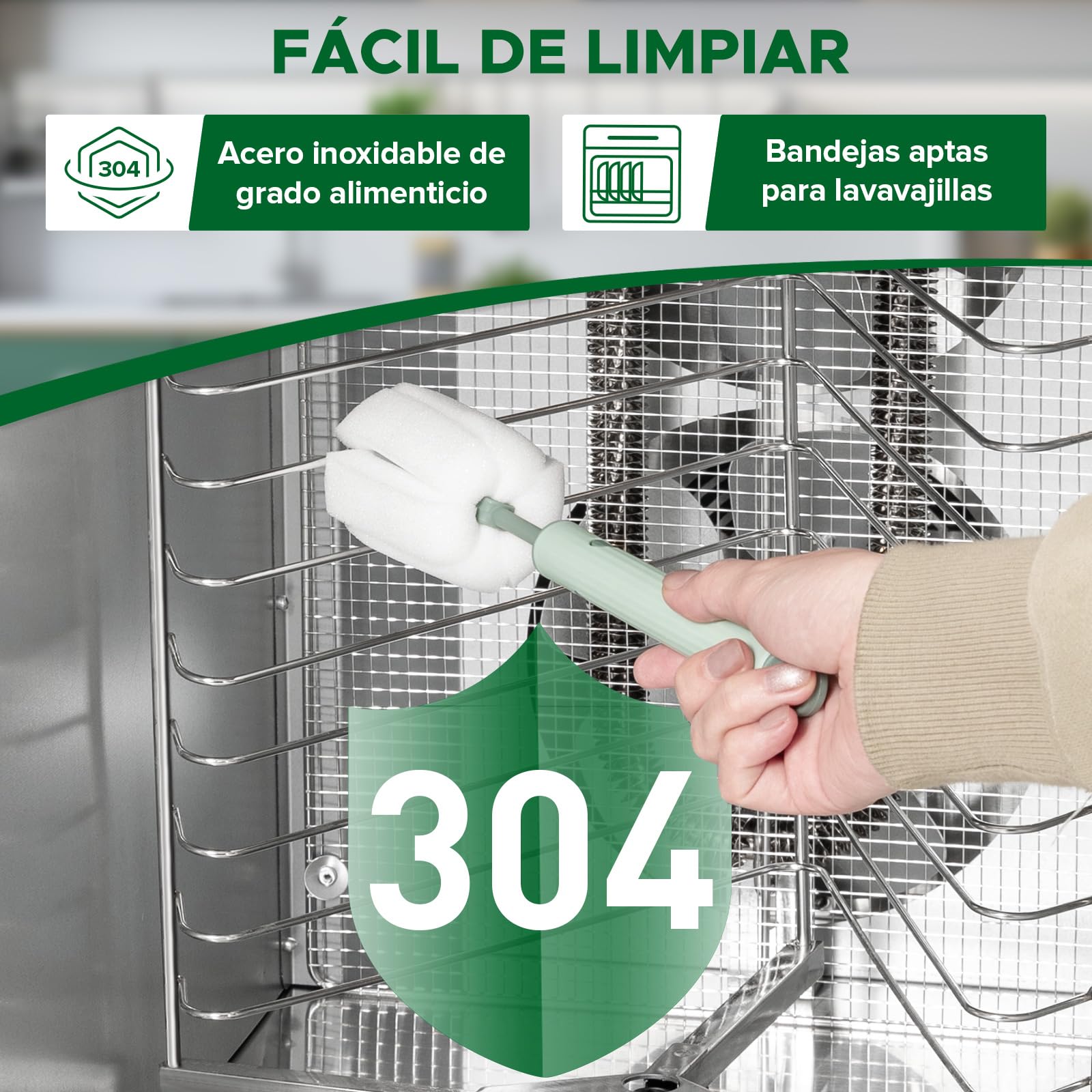 Kwasyo Deshidratador de Alimentos de Acero Inoxidable con 12 Rotar Bandejas, 1000W Secado eficiente de 720° con doble ventilador, Temporizador Temperatura Ajustabledeshidrata fruta, carne, verduras