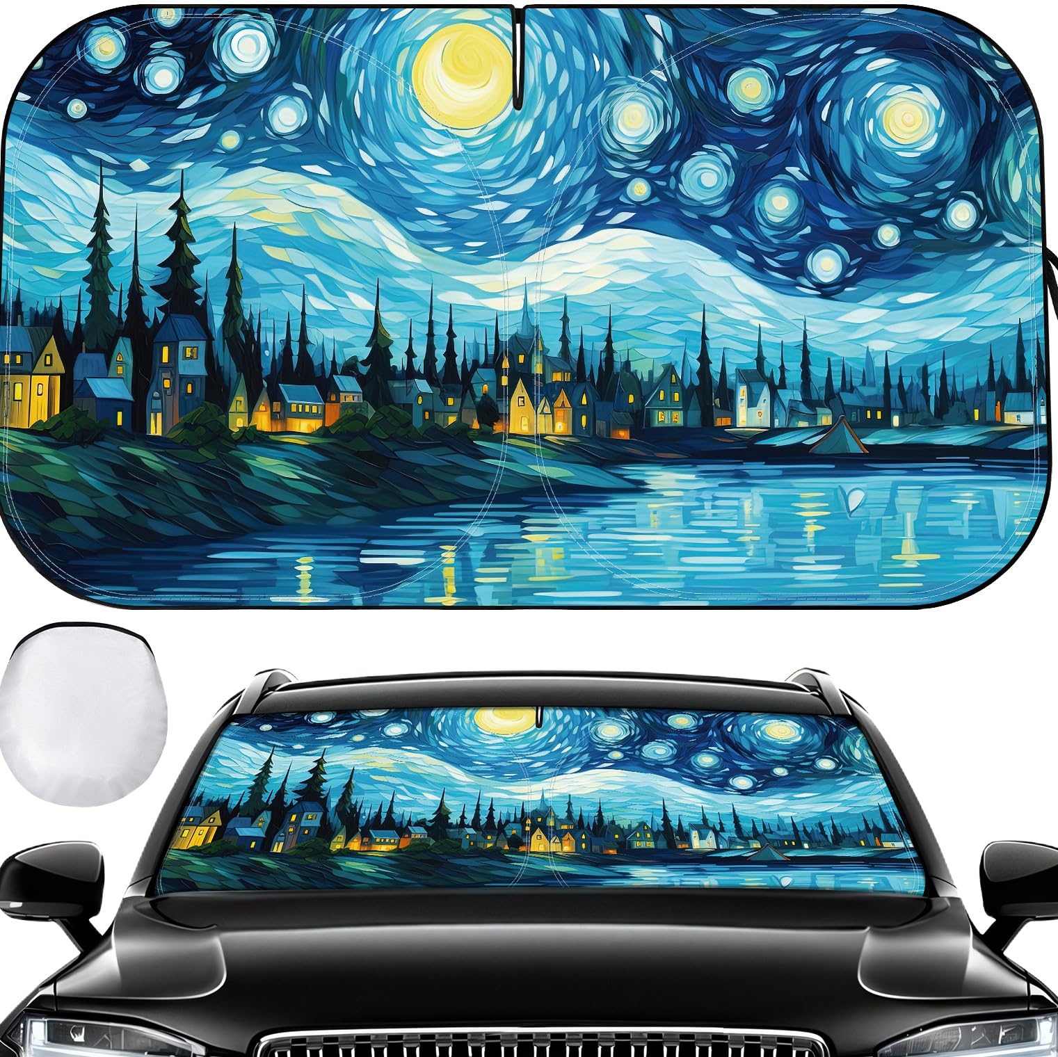 Sun Shade for Car Windshield, Foldable Universal Car Windshield Upgrade Sunshade Enhanced UV Rays