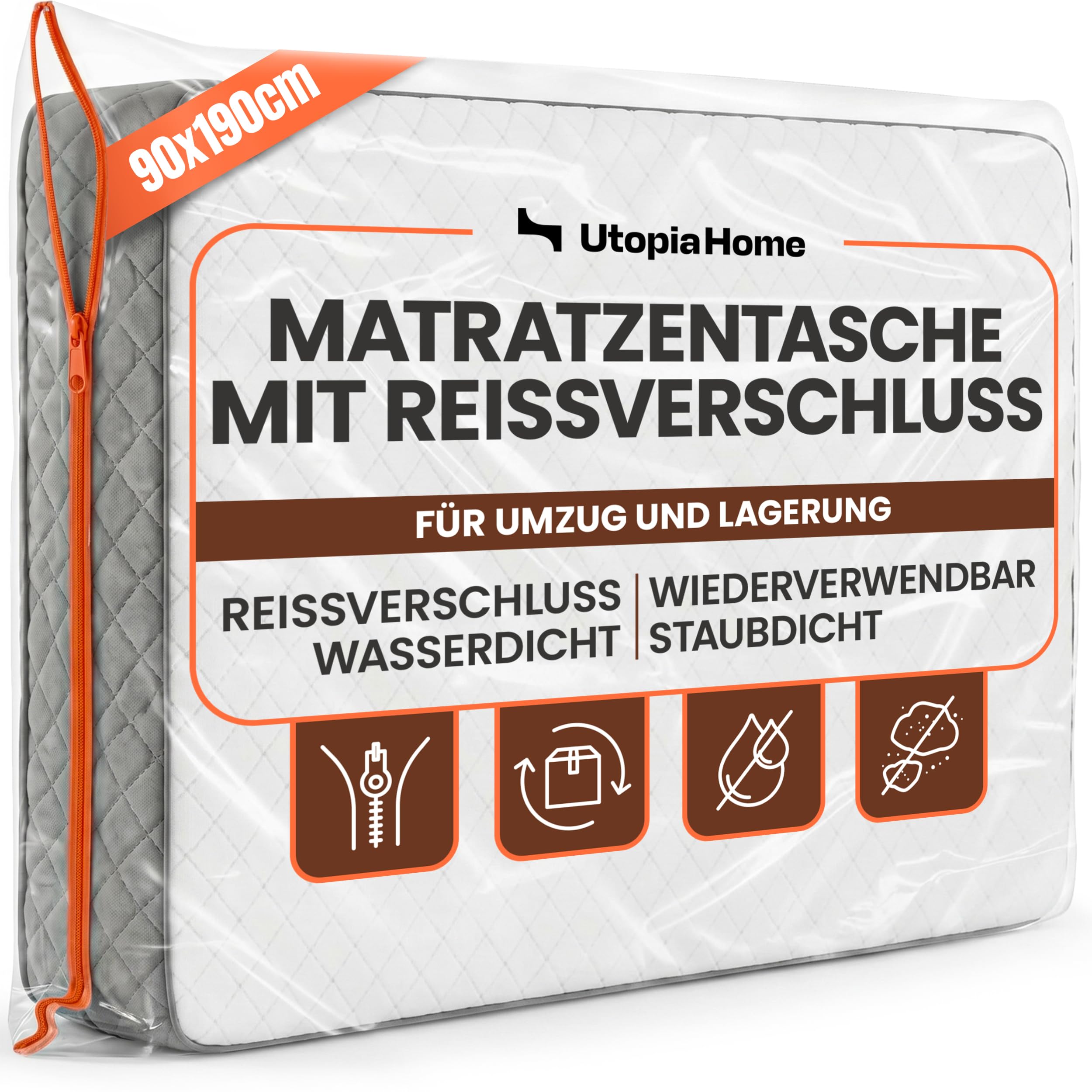 Matratzenhülle für Umzug 90x190 cm, wasserdicht Kunststoff Matratzenschutz