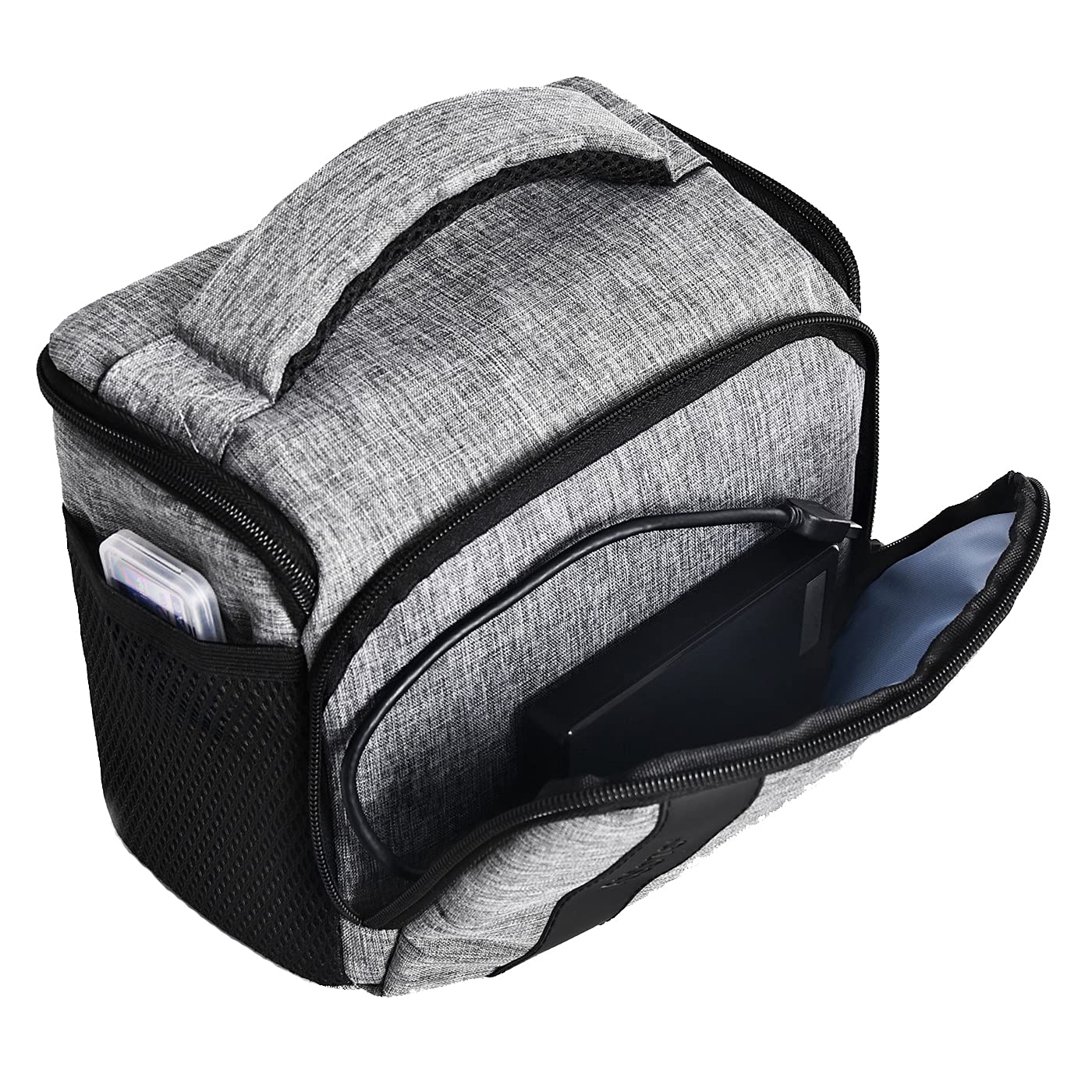 FOSOTO Sac à bandoulière résistant aux chocs pour appareil photo DSLR/SLR avec housse de pluie (noir) Compatible avec Nikon D3500 D5600 D610 D3200 D7500, Canon 2000D 60D 80D 90D 6D MarkII 77D