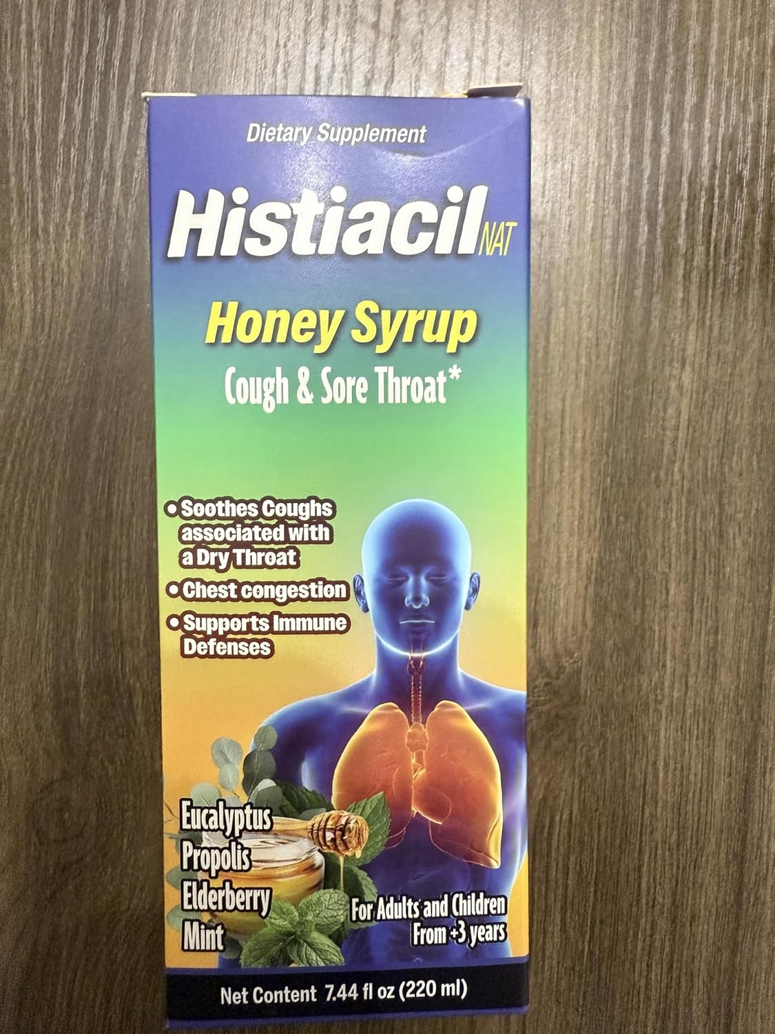 Histiacil NAT Honey Syrup, Natural Cough & Sore Throat Relief with Honey, Propolis, Eucalyptus, Elderberry & Mint – Immune Support – 7.44 fl oz, for Adults & Kids Ages 4+ - Image 8