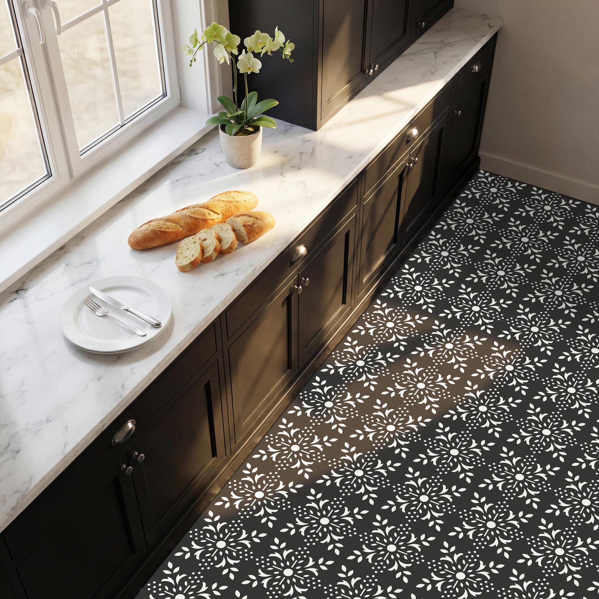 MORCART 20 piastrelle adesive per pavimenti, 20 x 20 cm, impermeabili, fai da te, per bagno, cucina, camino, scale, camere da letto, pareti, dispense