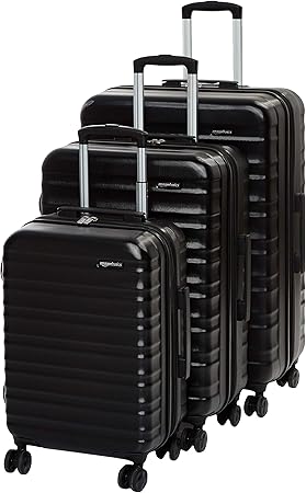 review Amazon Basics 3-Piece Set Hardside Spinner, Black