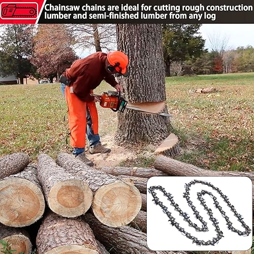 Miniatura 2 de Cadena de motosierra de 18 pulgadas, paso de 38 pulgadas, calibre 0.050 pulgadas, 62 eslabones de transmisión, paquete de 3 cadenas de motosierra