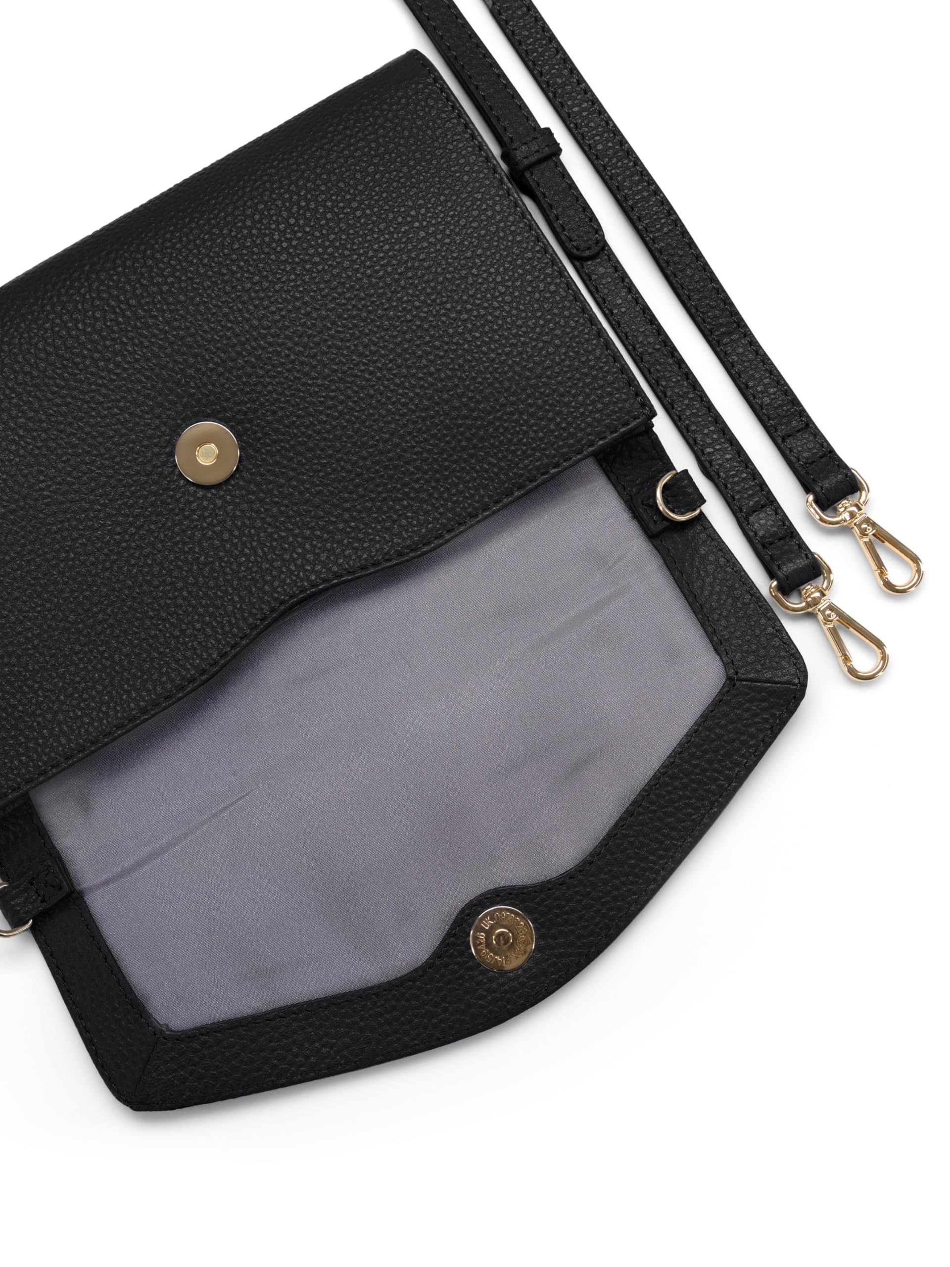 Lazarotti Bologna Leder Clutch | 23 cm mittelgroße Damen Umhängetasche | Hand-Tasche mit abnehmbarem & verstellbarem Schulterriemen