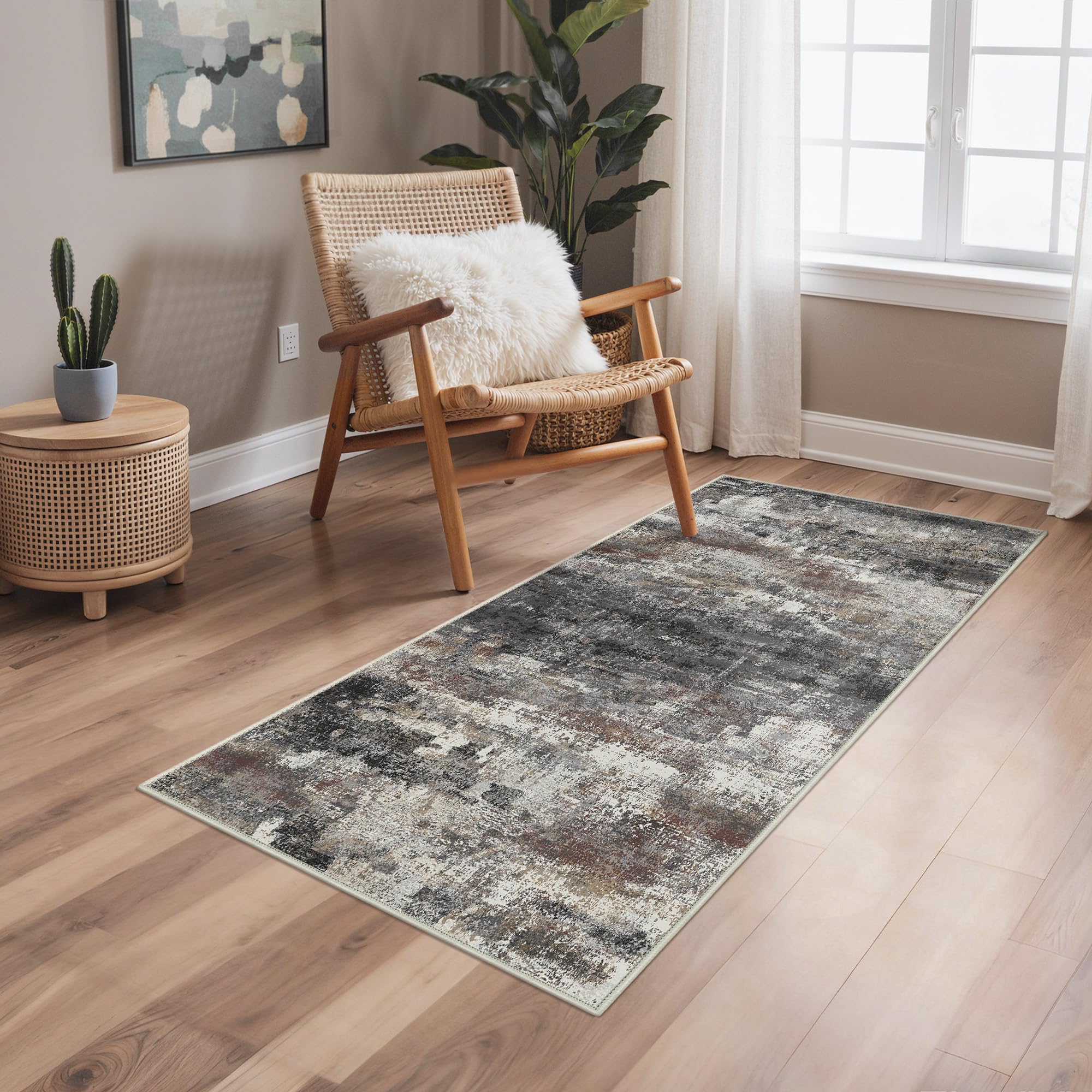 BEIMO Waschbarer Teppich Wohnzimmer, Abstrakt Design Teppich Schlafzimmer Kurzflor, Groß Teppiche rutschfest Weiche für Badezimmer Esszimmer Flur