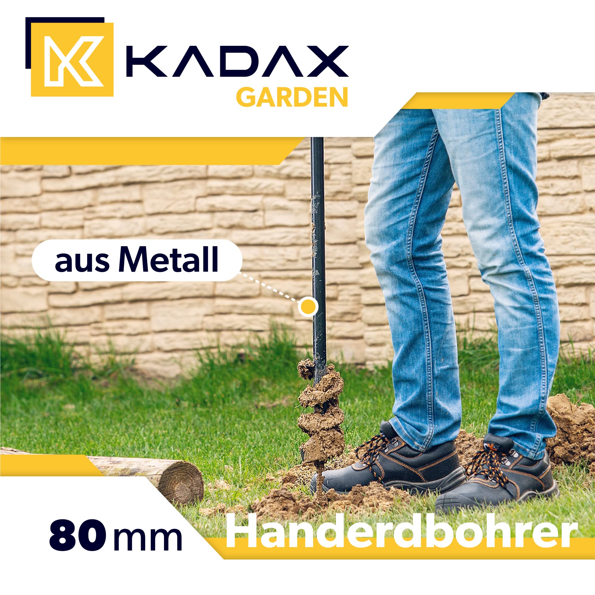 KADAX Taladro de mano de metal, taladro de tierra, taladro de tierra, taladro de estaca, broca para planta, broca de poste para jardín, plantas, taladro de mano, taladro en espiral, taladro de tierra