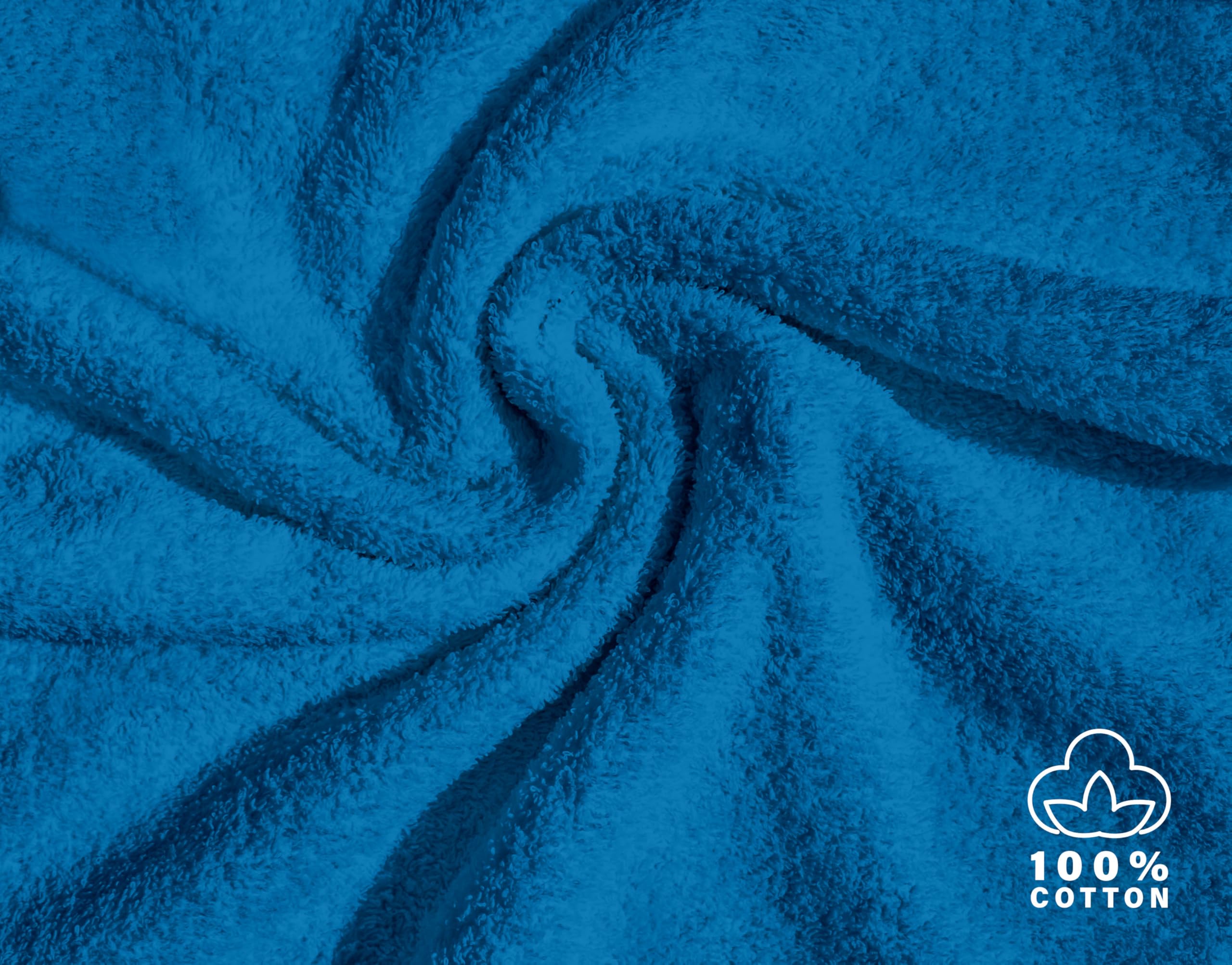 zer0bed, Turquoise Bath Towels, Set of 2 Bath Towels, Face Towel, Bidet Towel, Solid Colour, Turquoise, 100% Cotton, Set of 2 - Image 4