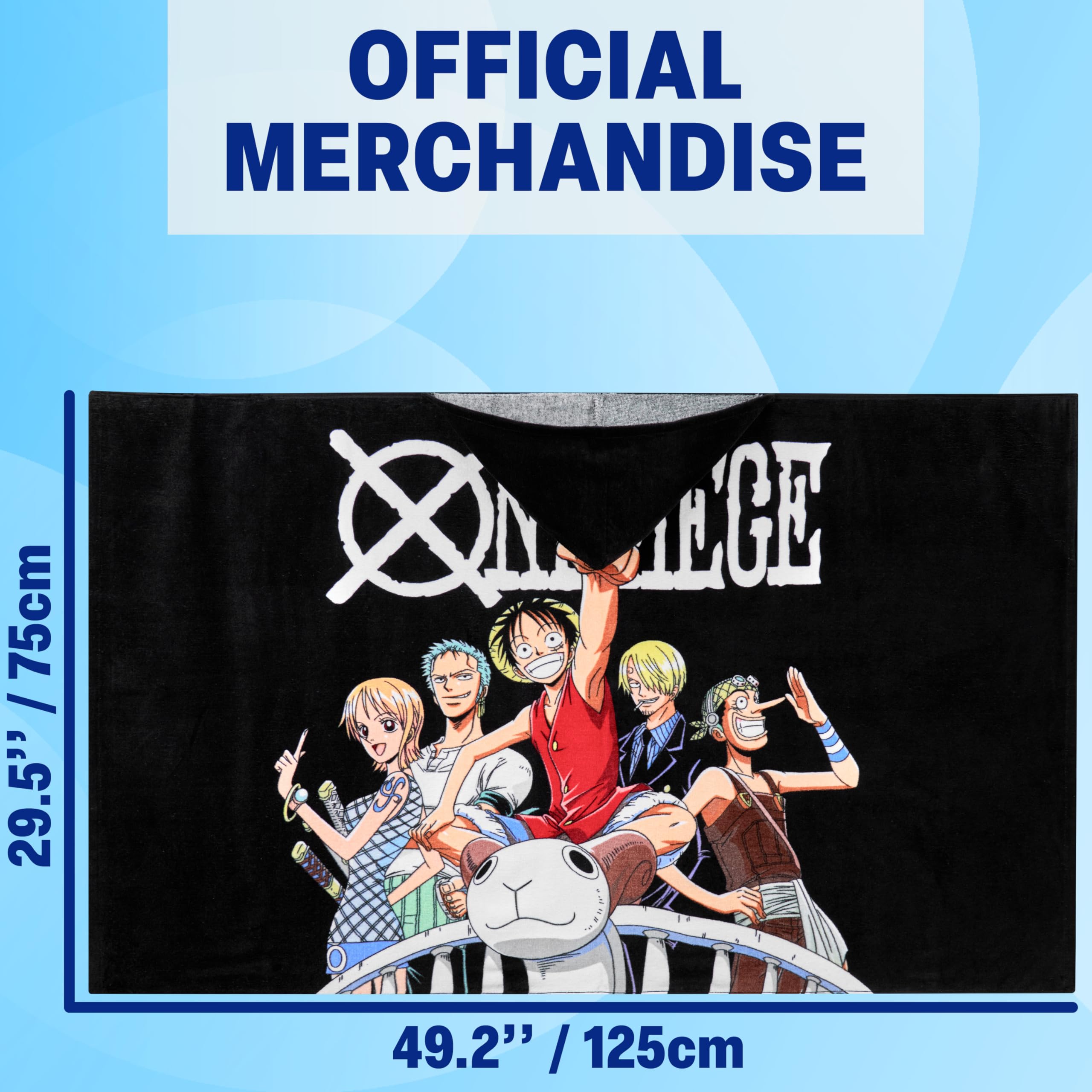 One Piece Incappucciato Asciugamani Bagno Ragazzi, Assorbente Asciugamano Cotone, Piscina, Nuoto e Asciugamano da Mare, Morbido Poncho da Bagno, Accessori Viaggio, Regalo Ragazzi (Multi One Piece)