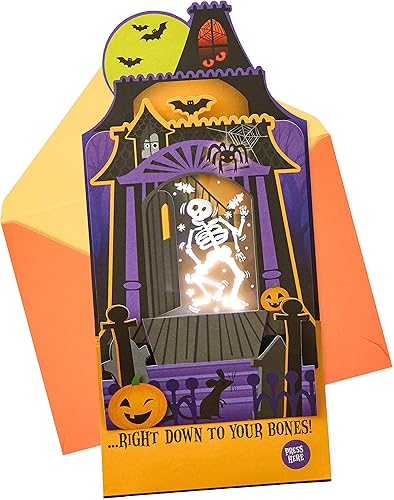 Miniatura 2 de Hallmark Tarjeta musical de Halloween para niños (casa embrujada visualizable con esqueleto iluminado)