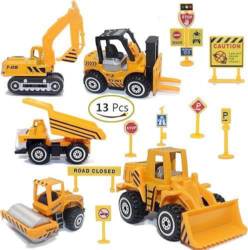 Juegos de juguetes de construcción 5 piezas de mini vehículos incluyendo carretilla elevadora excavadora camión volquete y tractor autos de ruedas