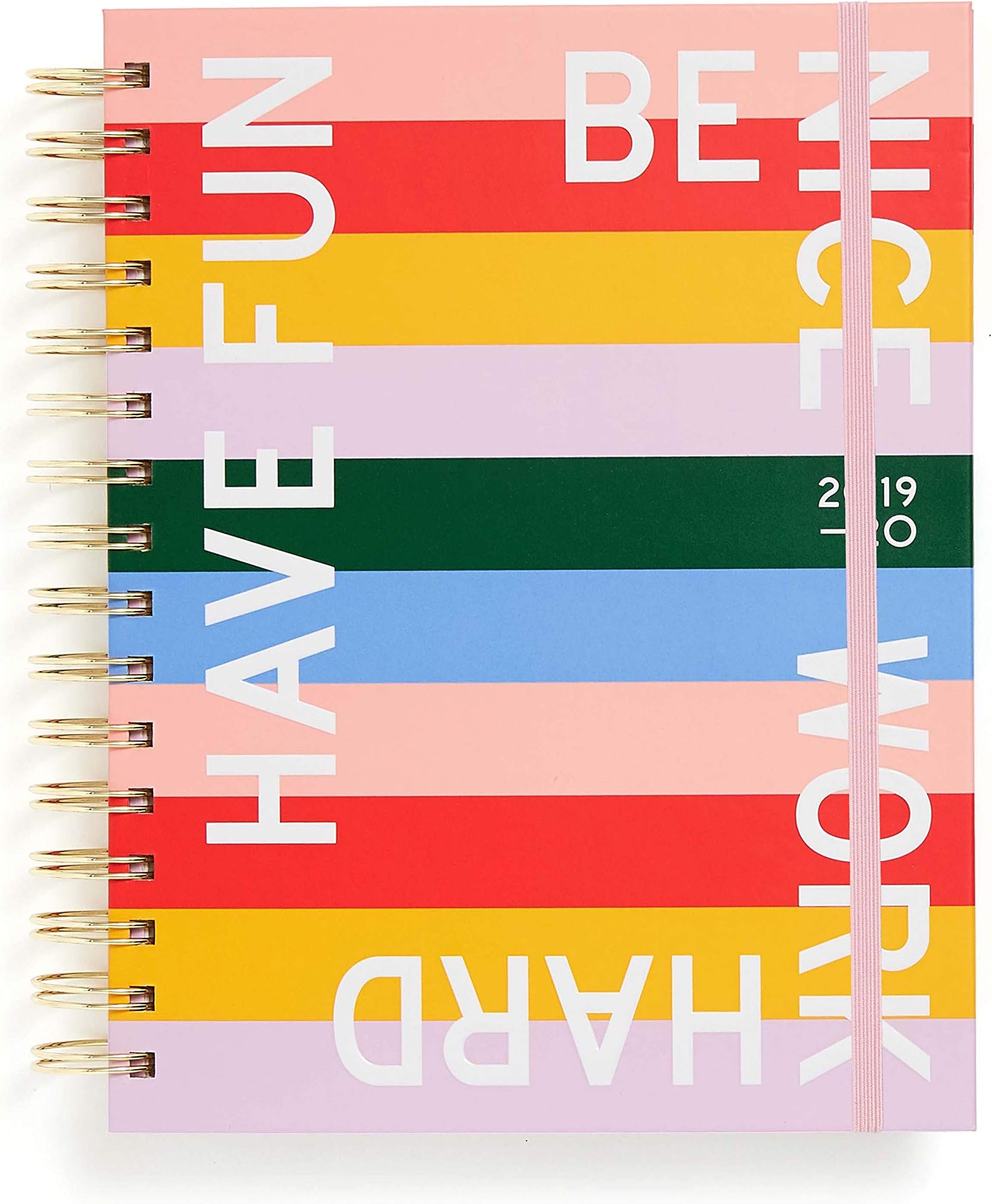 Ban.do 17 Month 2019-2020 Medium Daily Planner with Weekly & Monthly Views, 8" x 6.5", Dated August 2019 - December 2020, Have Fun Be Nice Work Hard