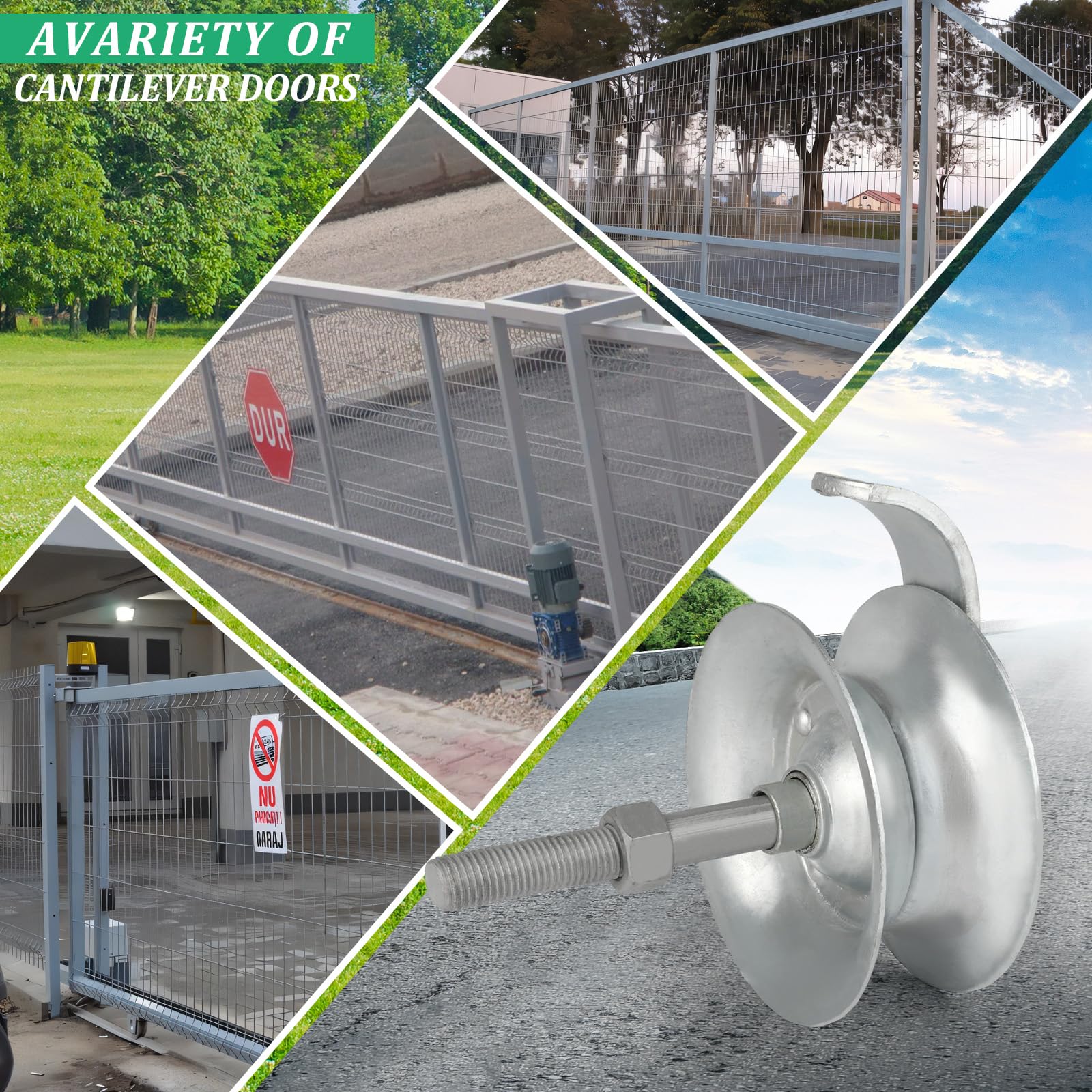 Sliding Gate Rollers - 2 Pack Durable Steel -7 Sliding Gate Rollers - 2 Pack Durable Steel -7