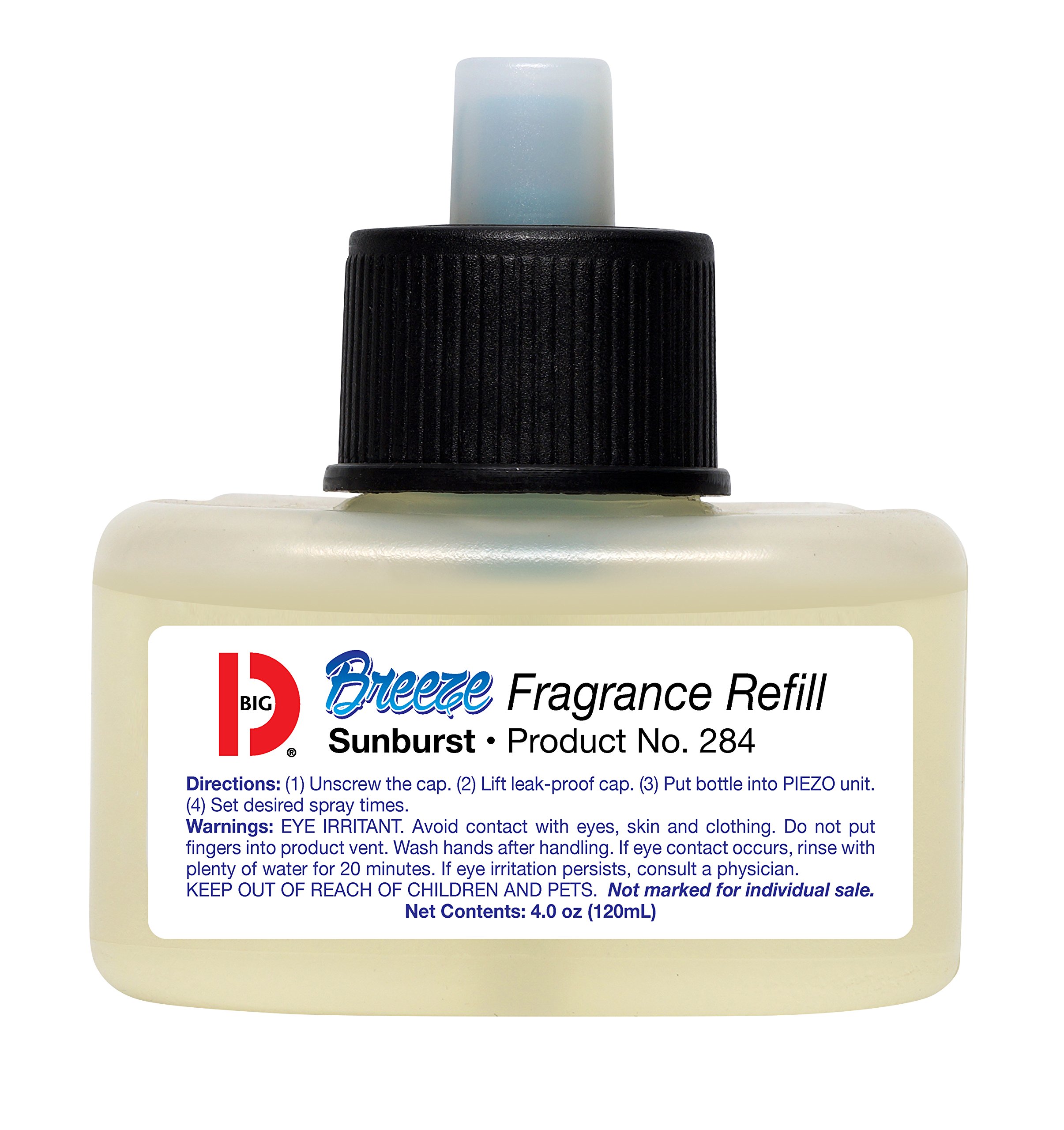 Big D284 Fragrance Refill for Breeze Dispenser, Sunburst Fragrance (Pack of 6) - Automatic Air Freshener with Piezo Technology - Ideal for restrooms, Offices, Schools, Restaurants, Hotels, Stores