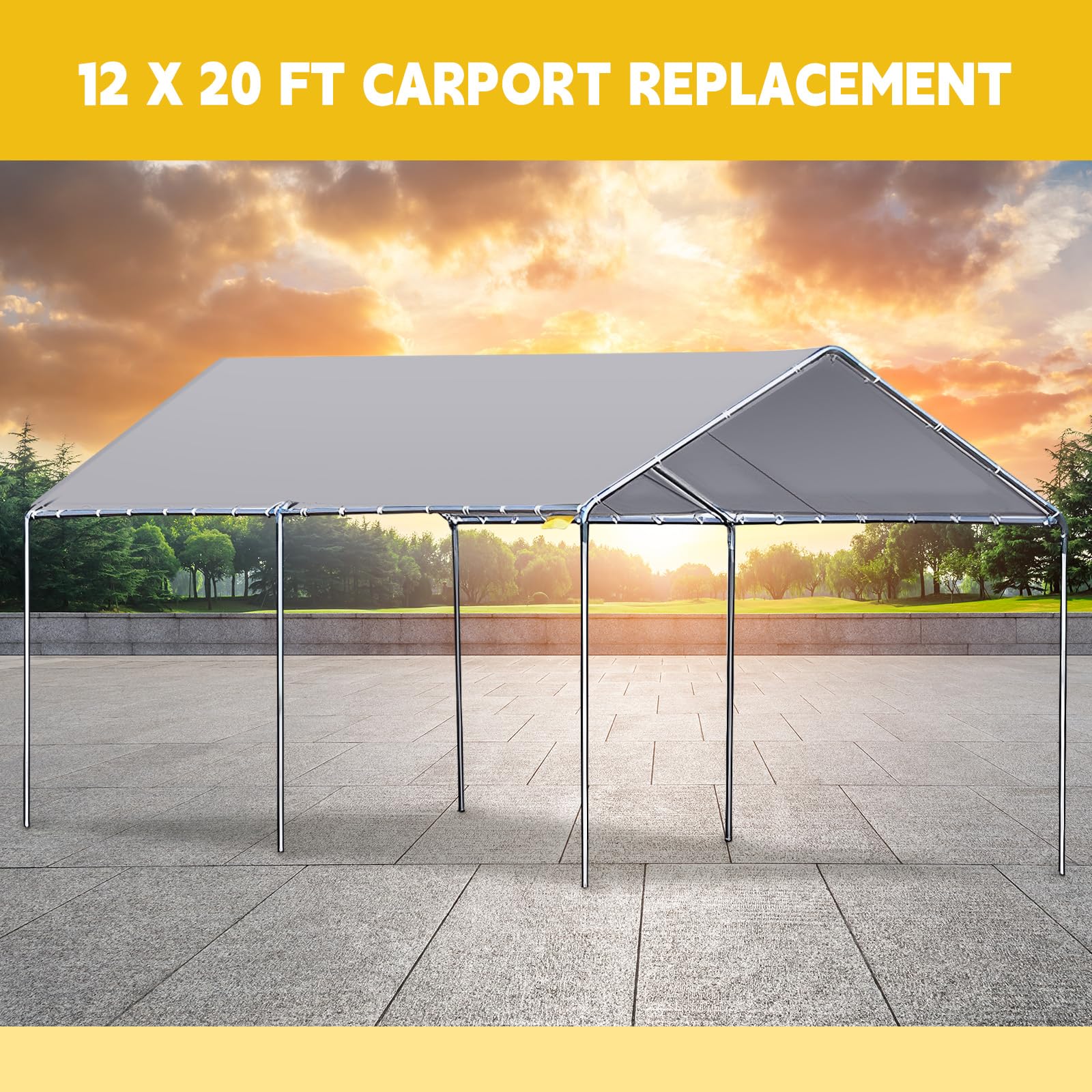 Canopy Replacement Top - 12x20 ft Grey -5