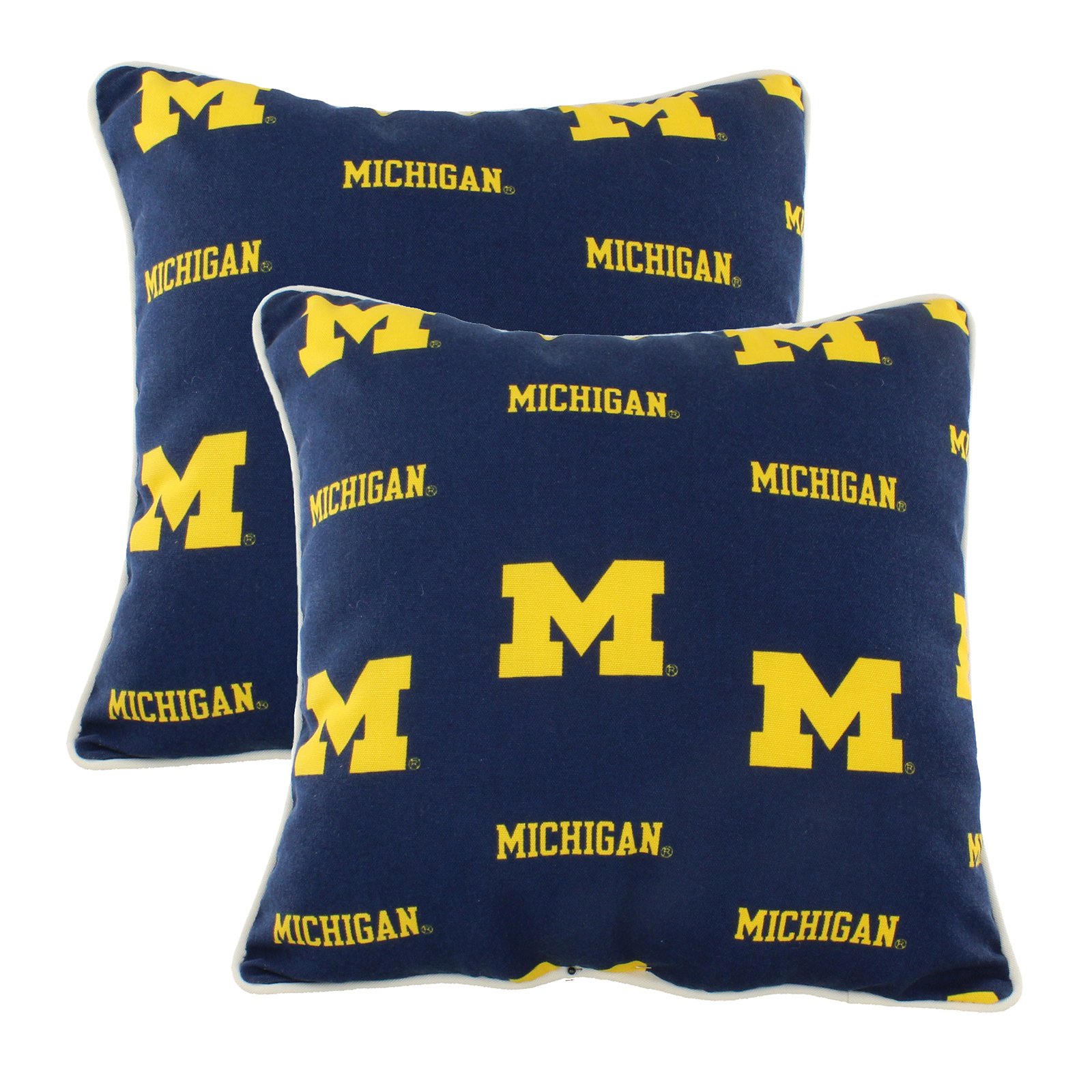 College Covers Outdoor Decorative Pillow Pillow, 2 Count (Pack of 1), Michigan Wolverines