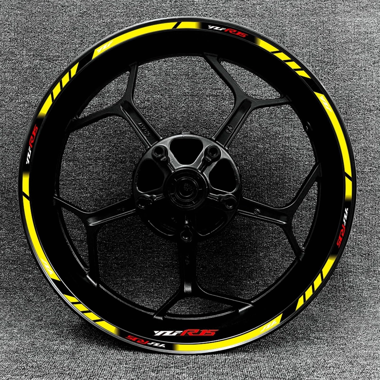 Motorcycle Wheel Rim Decal Decorative Hub Waterproof Reflective Sticker for Yamaha YZF R15 Decorative(Color8)