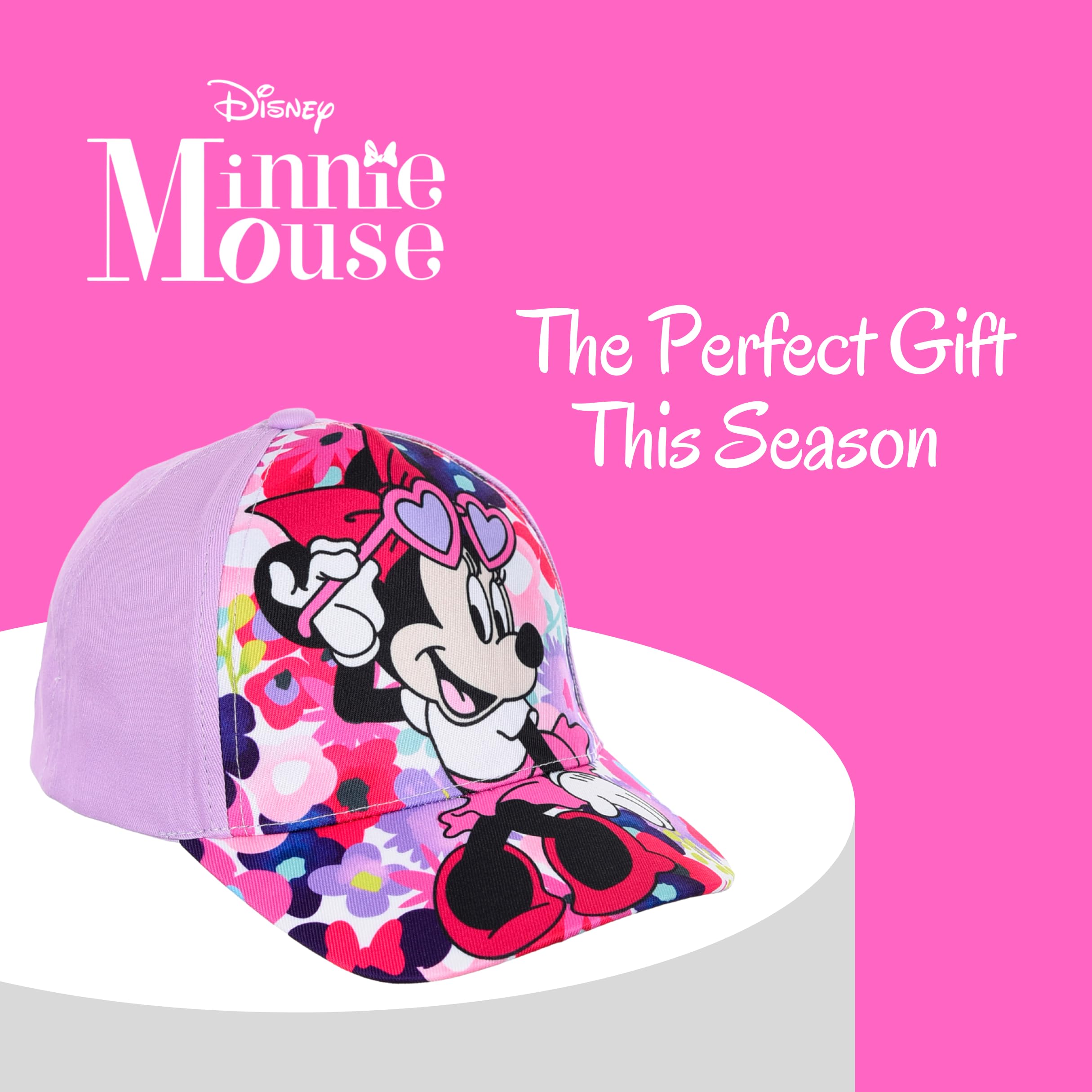 Disney Minnie Mouse Gorro para Niñas, Gorra de Béisbol Clásica, Diseño Floral