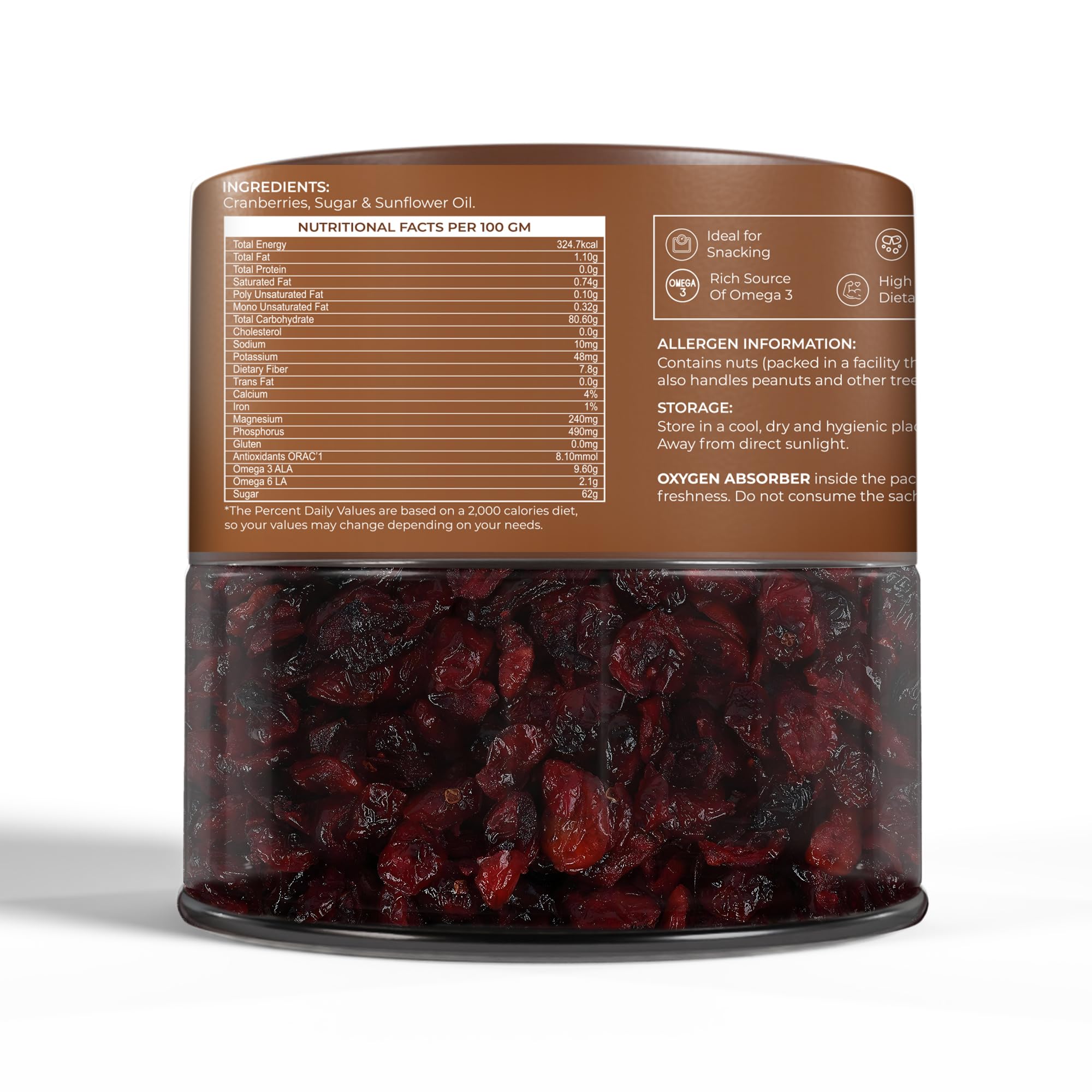 CrustNotch Cranberries | Finest Variety of Berries| High in Antioxidants, Dietary Fiber & Gluten-Free | Immunity Booster | Healthy & Delicious Sweet Berries - 250GM - Image 2 thumbnail