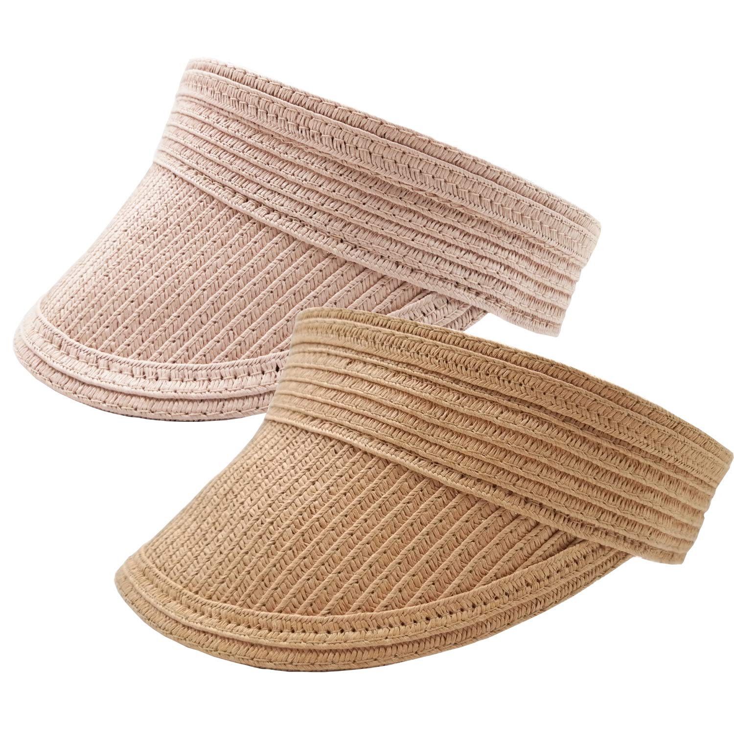Upf 50 Childrens Hat Kids Foldable Sun Visor Hat - UPF 50 Straw Beach Hat For Girls & Boys Baby Beach Hat
