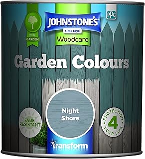 Johnstone’s - Garden Colours - Night Shore - Exterior Wood Paint - Fade Resistant - Suitable for Garden Furniture Outdoors - Fence Paint - Dry in 2 hours - 12m2 Coverage per Litre - 1L