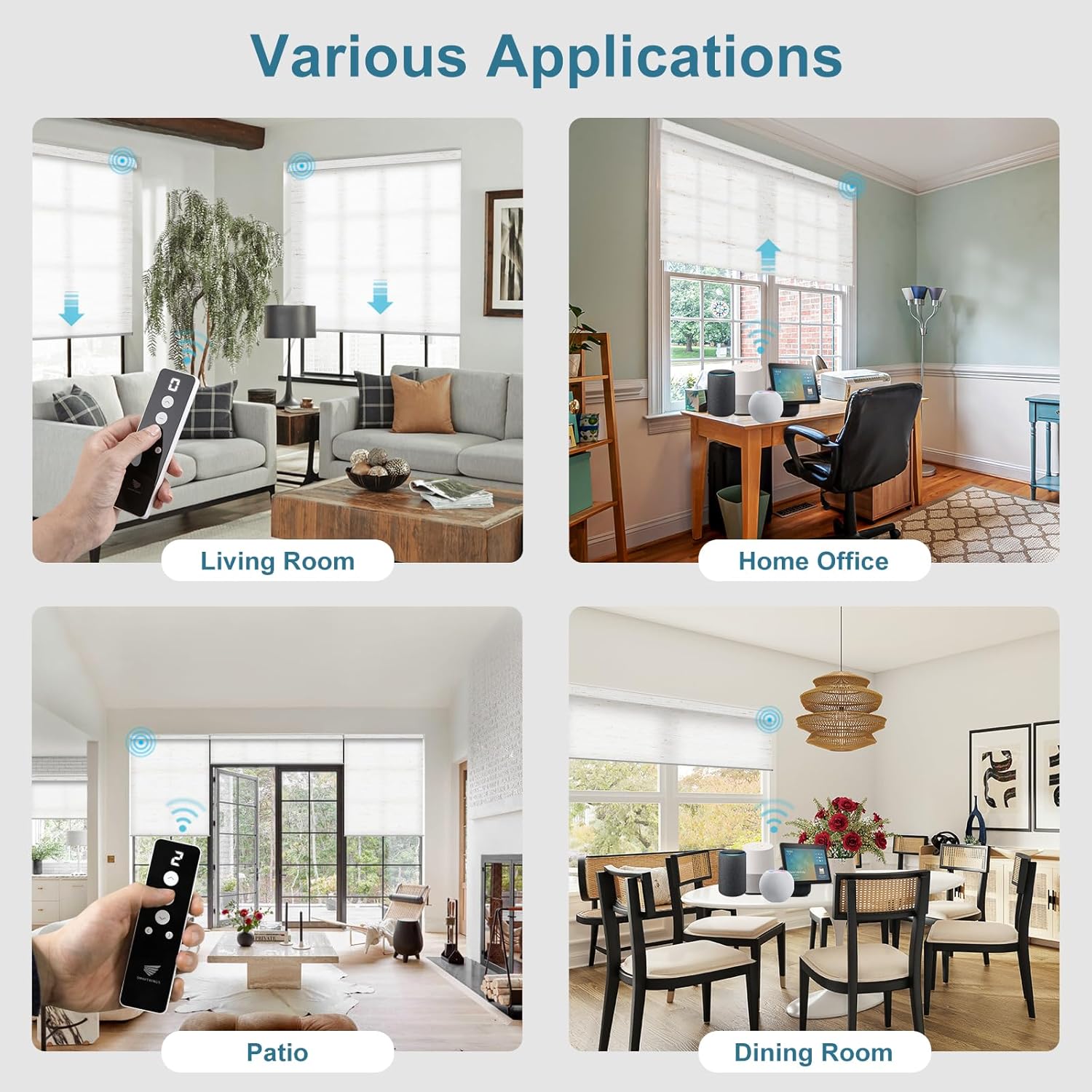 SmartWings Motorized Light Filtering Shades, Work with Matter Thread Z-wave Alexa Google, 70% Blackout Shades Translucent Cordless Window Shade with Remote Rechargeable Up 110"W x 148"H, Linen White